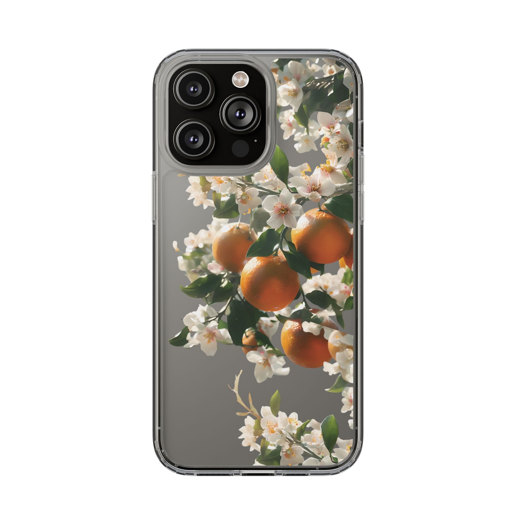 Citrus Blossom Floral Clear Phone Case, Protective Gift for Her, iPhone, Samsung, Google, Huawei