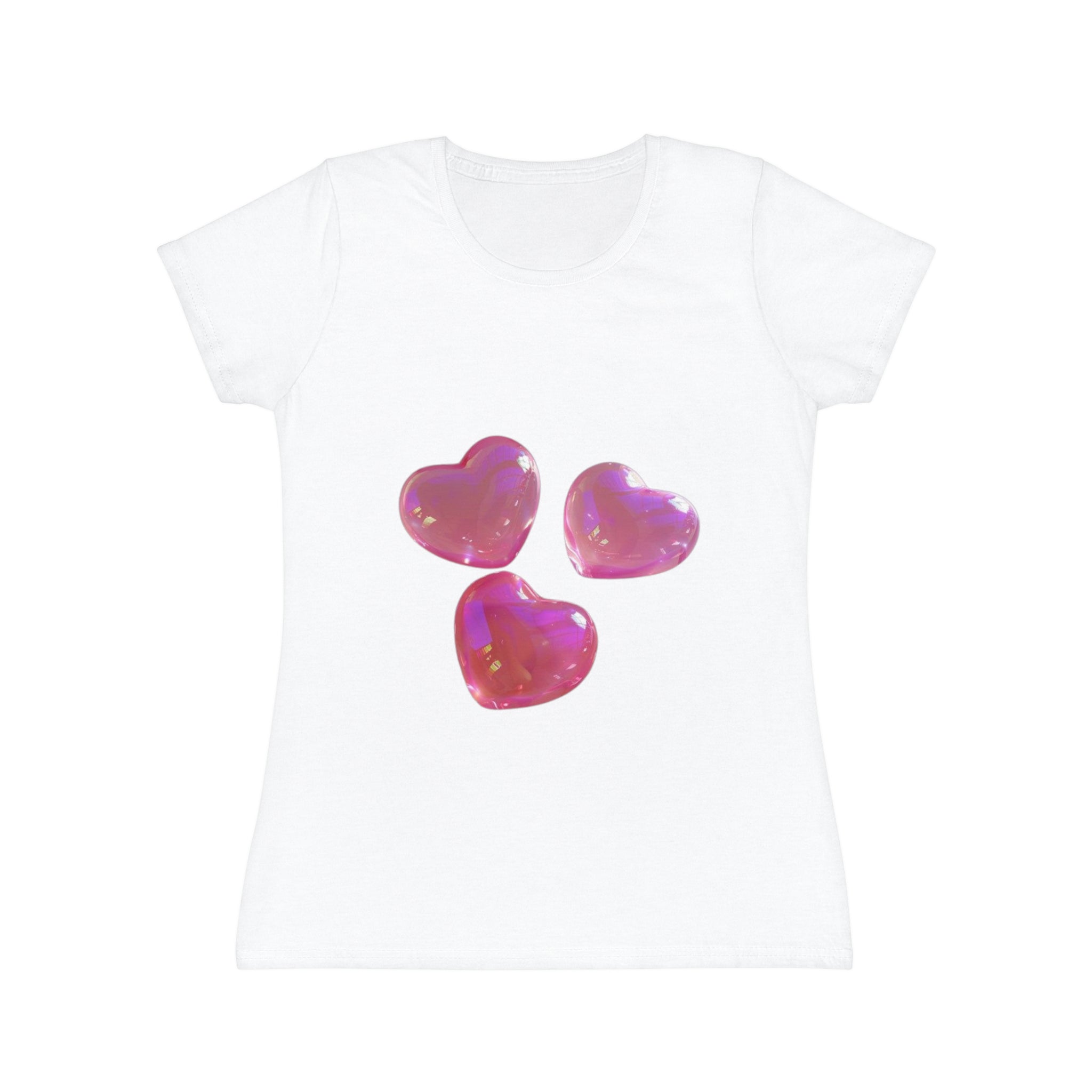 Jelly Pink Hearts T-Shirt, Cute Love Graphic Tee, Aesthetic Heart Design, Soft Cotton Apparel, Unique Gift for Women Girls