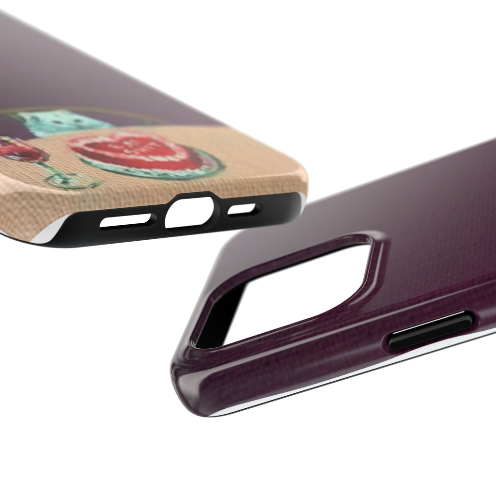 Cute Cat Phone Case, Funny Pet Animal Design, iPhone & Samsung Protective Cover, Birthday Cake Art, Unique Gift for Cat Lovers