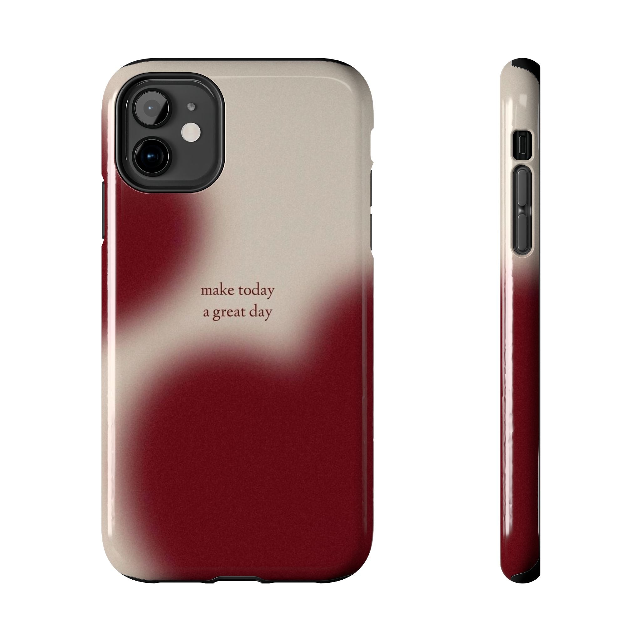 Red and Beige Phone Case Slim and Protective Phone Case