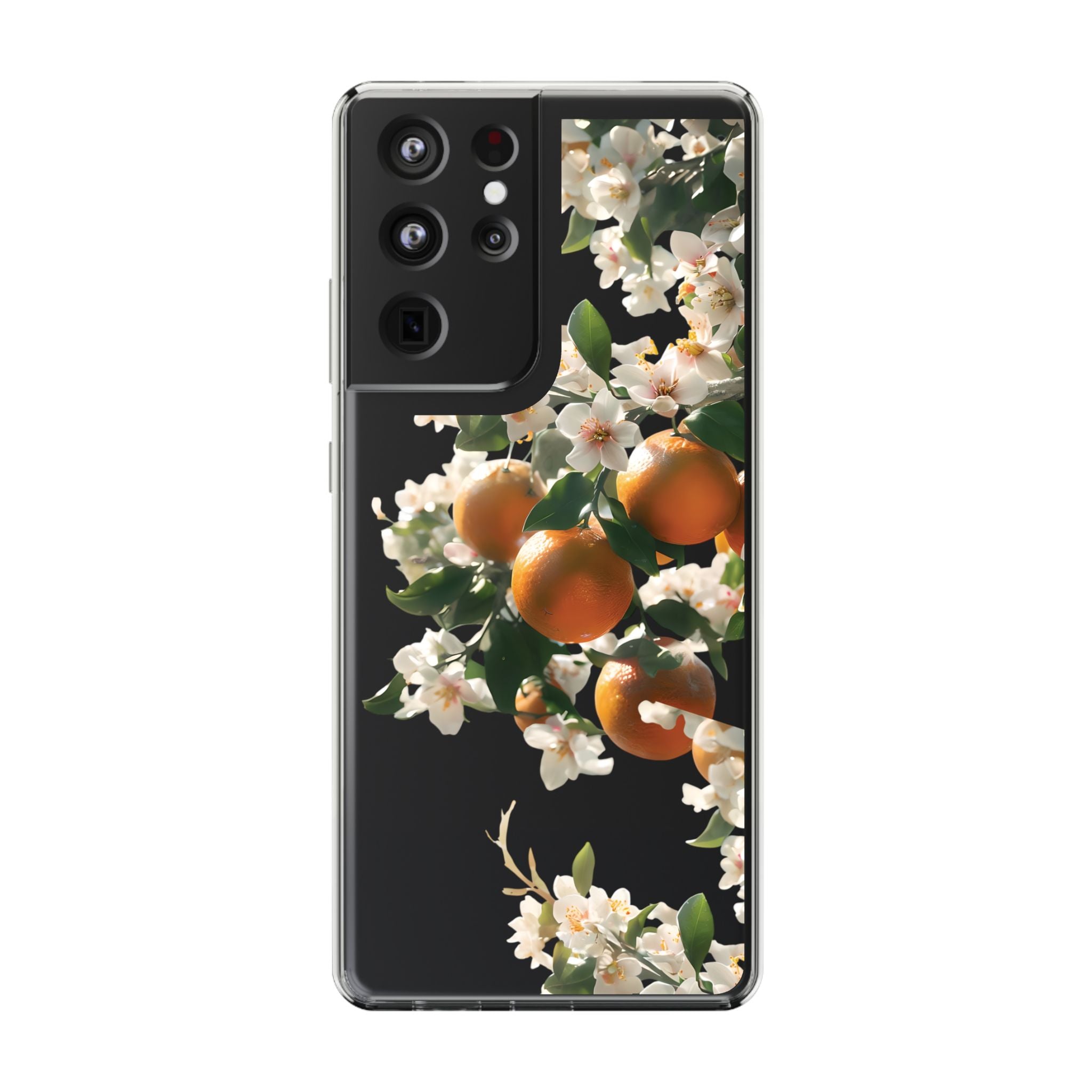 Citrus Blossom Floral Clear Phone Case, Protective Gift for Her, iPhone, Samsung, Google, Huawei