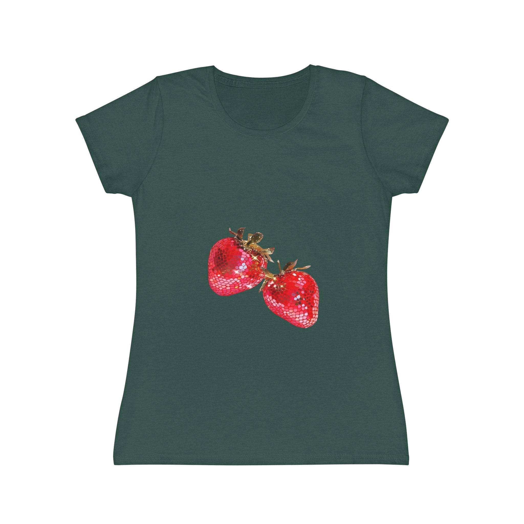 Disco Strawberry T-Shirt, Sweet Fruit Graphic Tee, Summer Picnic Style, Soft Cotton Apparel, Unique Gift for Women Girls