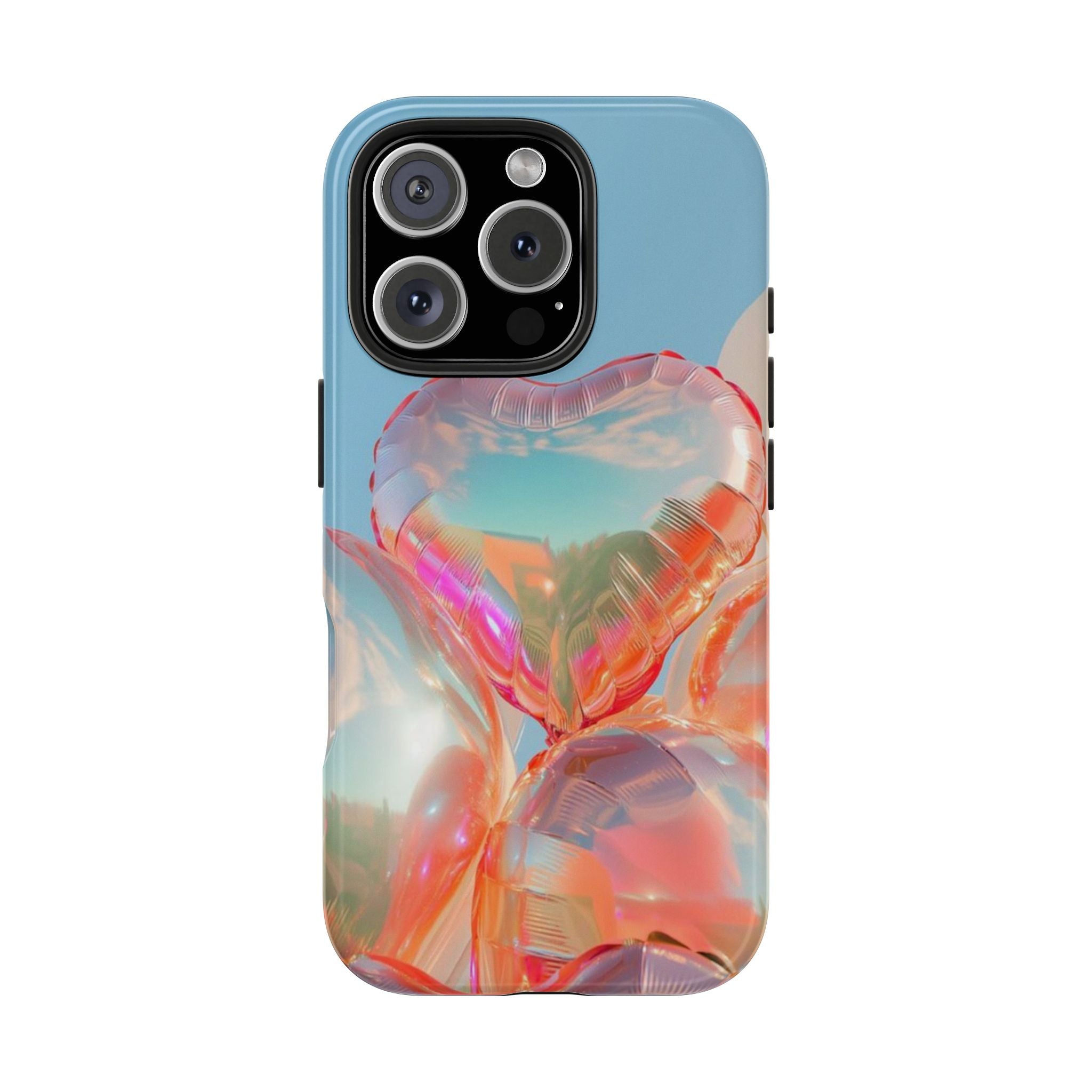 Heart Balloon Phone Case, Iridescent Love Design, iPhone & Samsung Protective Cover, Cute Aesthetic Fun, Girls Women Unique Gift