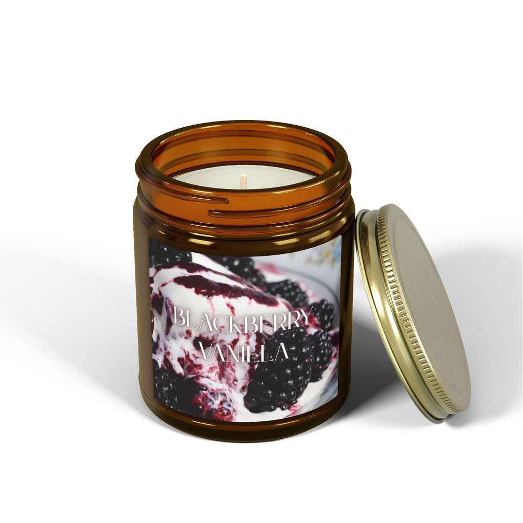 Blackberry Vanilla Scented Candle, Coconut Apricot Wax, Sweet Berry Scent, Fruity Warm Fragrance, Relaxing Home Decor, 4oz & 9oz