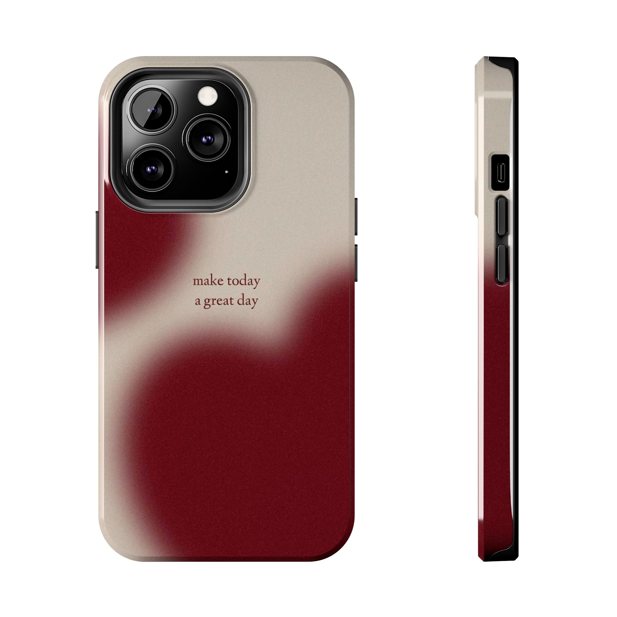 Red and Beige Phone Case Slim and Protective Phone Case