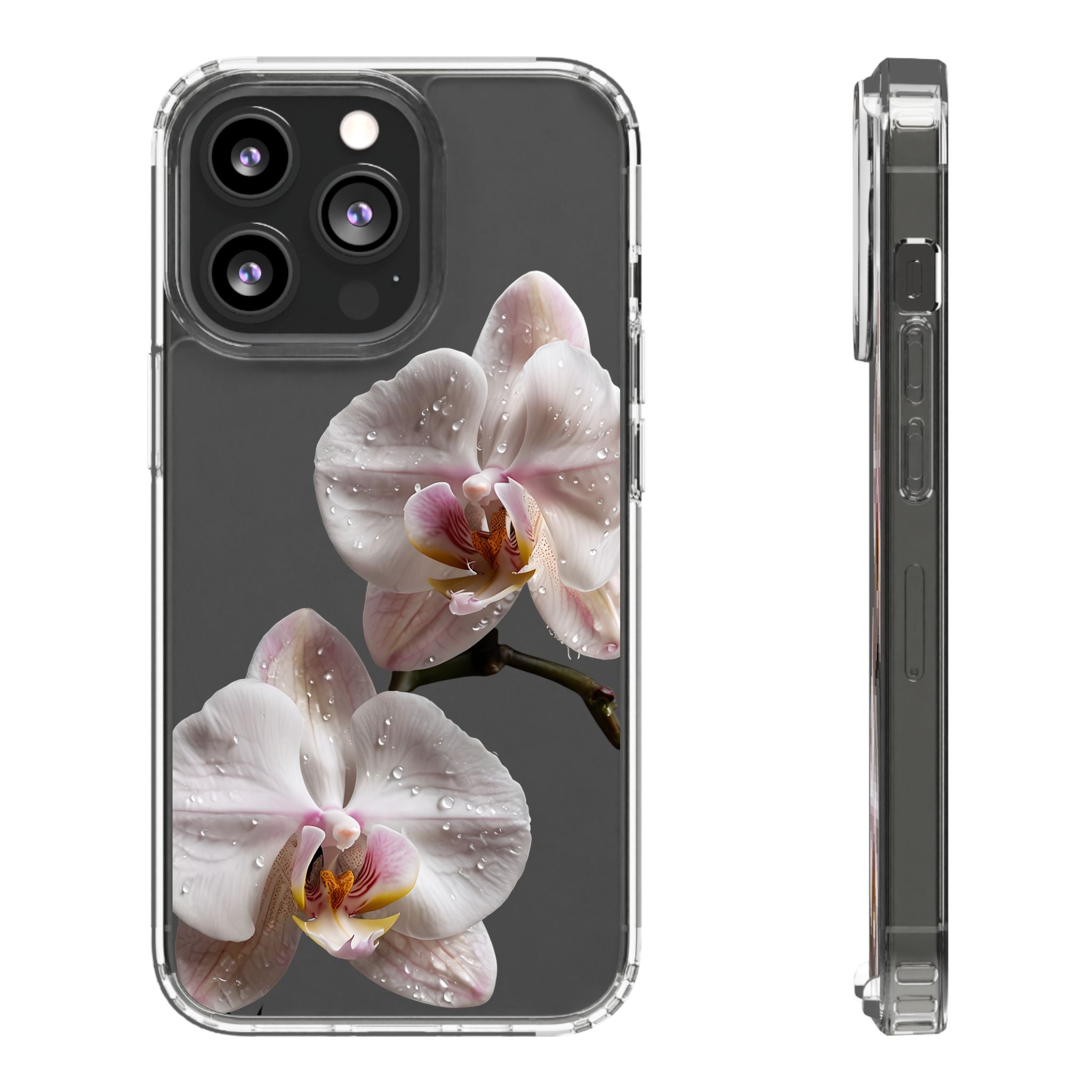Clear Orchid Phone Case, Protective Case for iPhone, Samsung, Android