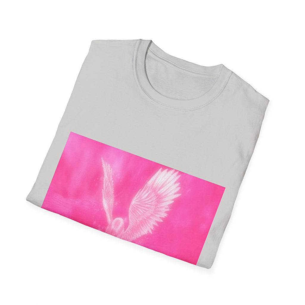 Pink Angel T-Shirt, Aesthetic Wing Graphic Tee, Heavenly Art Shirt, Soft Cotton Apparel, Unique Gift for Women Men