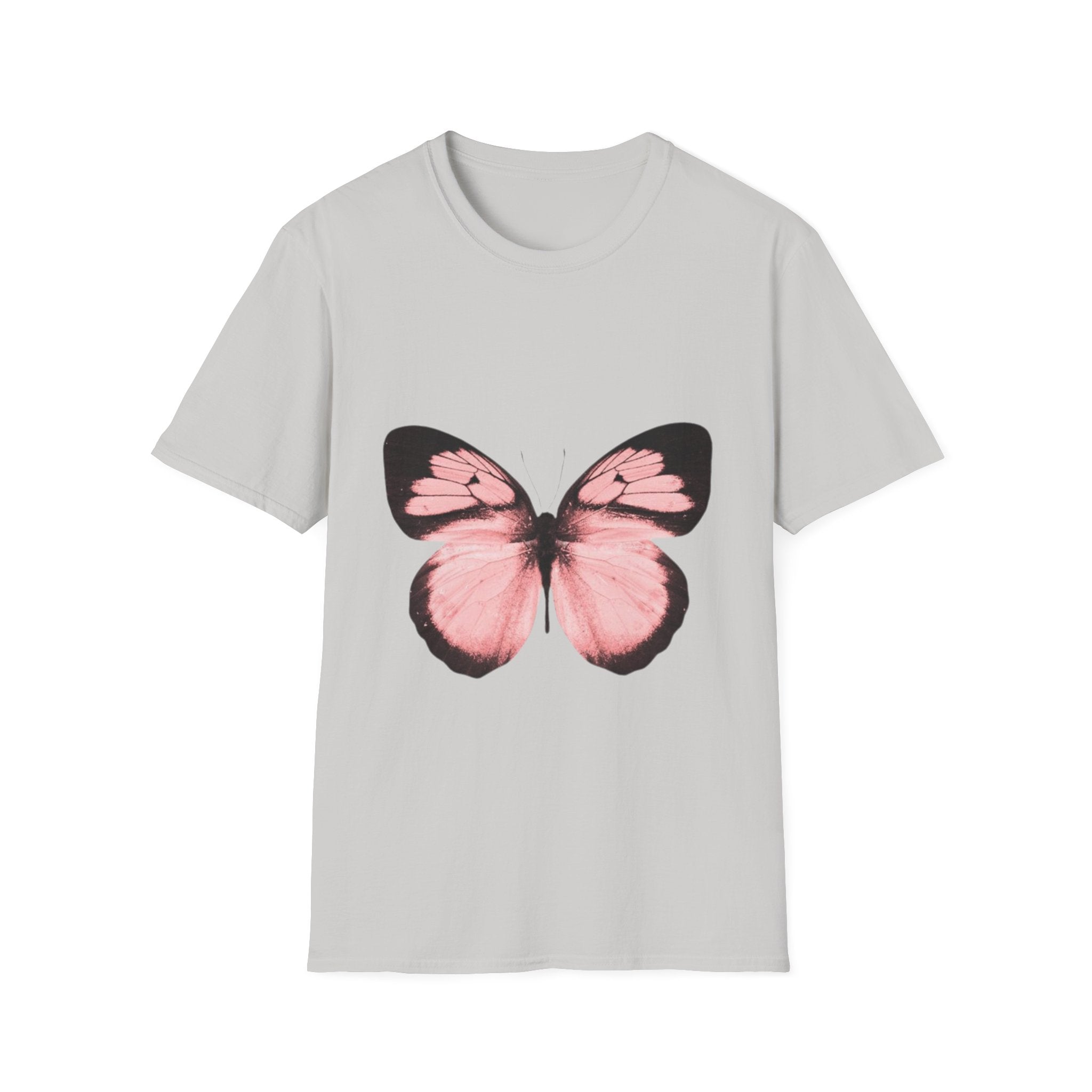 Pink Butterfly T-Shirt, Aesthetic Insect Graphic Tee, Nature Art Shirt, Soft Cotton Apparel, Unique Gift for Women Men