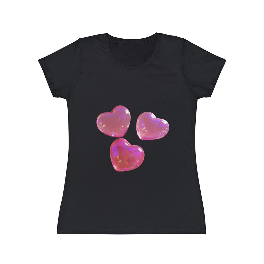 Jelly Pink Hearts T-Shirt, Cute Love Graphic Tee, Aesthetic Heart Design, Soft Cotton Apparel, Unique Gift for Women Girls