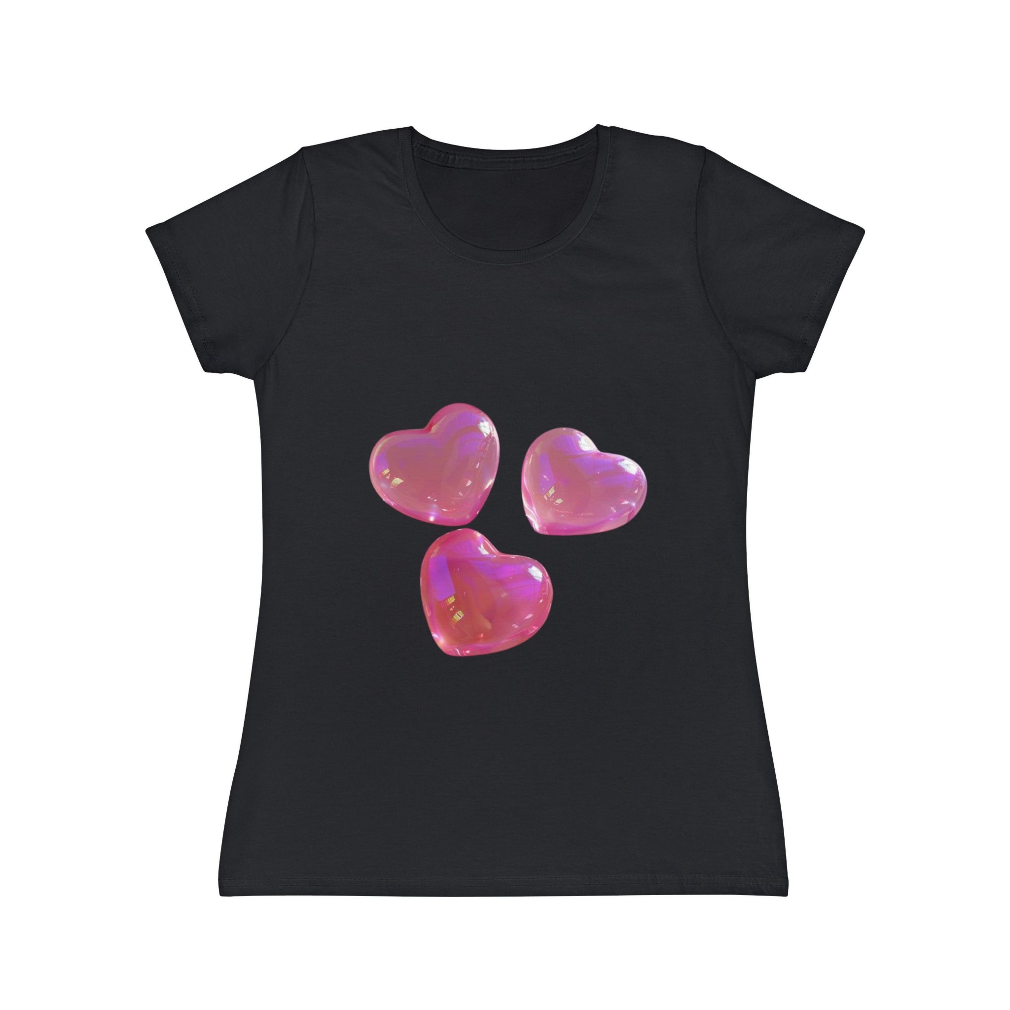 Jelly Pink Hearts T-Shirt, Cute Love Graphic Tee, Aesthetic Heart Design, Soft Cotton Apparel, Unique Gift for Women Girls