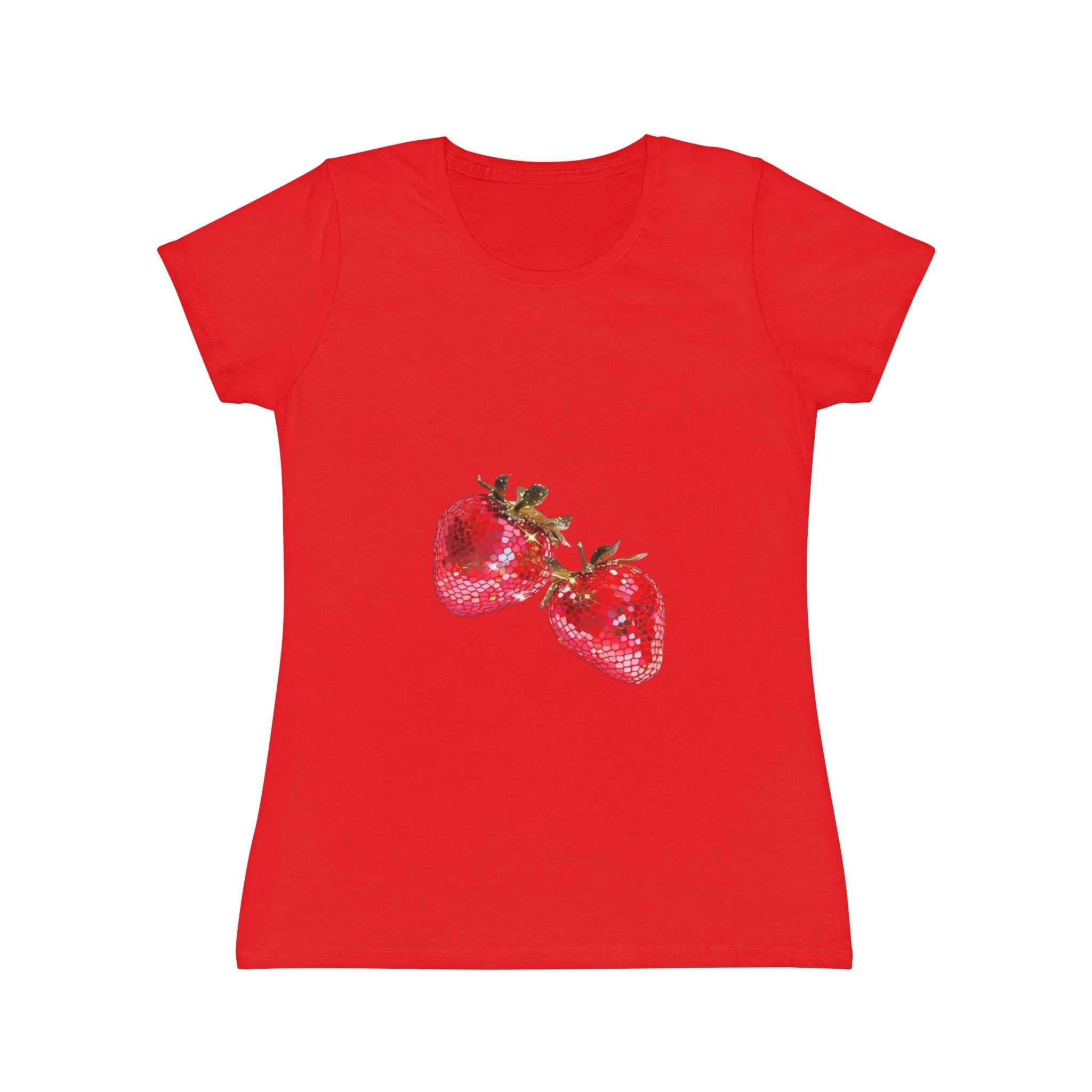 Disco Strawberry T-Shirt, Sweet Fruit Graphic Tee, Summer Picnic Style, Soft Cotton Apparel, Unique Gift for Women Girls