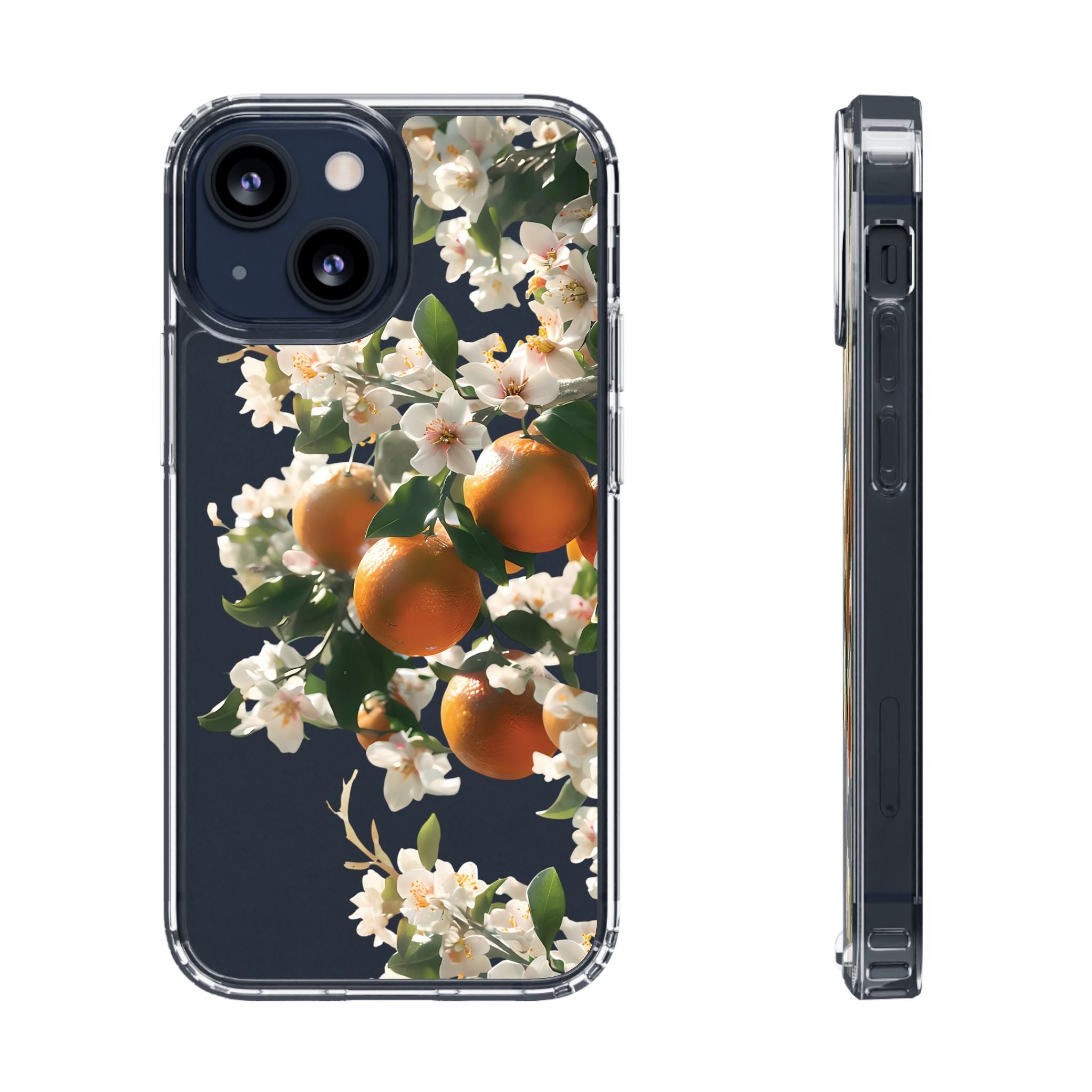 Citrus Blossom Floral Clear Phone Case, Protective Gift for Her, iPhone, Samsung, Google, Huawei