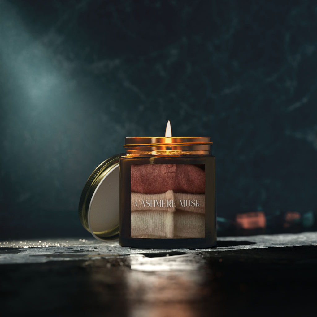 Cashmere Musk Scented Candle, Coconut Apricot Wax, Comforting Aroma, Soft Elegant Scent, Soothing Home Fragrance Gift, 4oz & 9oz