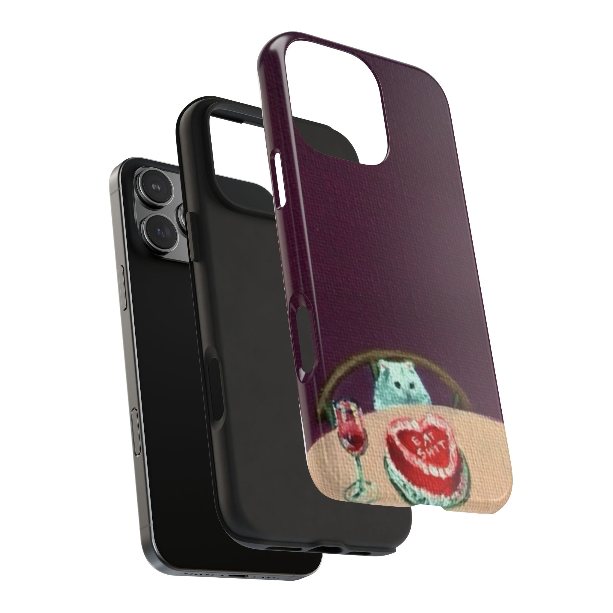 Cute Cat Phone Case, Funny Pet Animal Design, iPhone & Samsung Protective Cover, Birthday Cake Art, Unique Gift for Cat Lovers