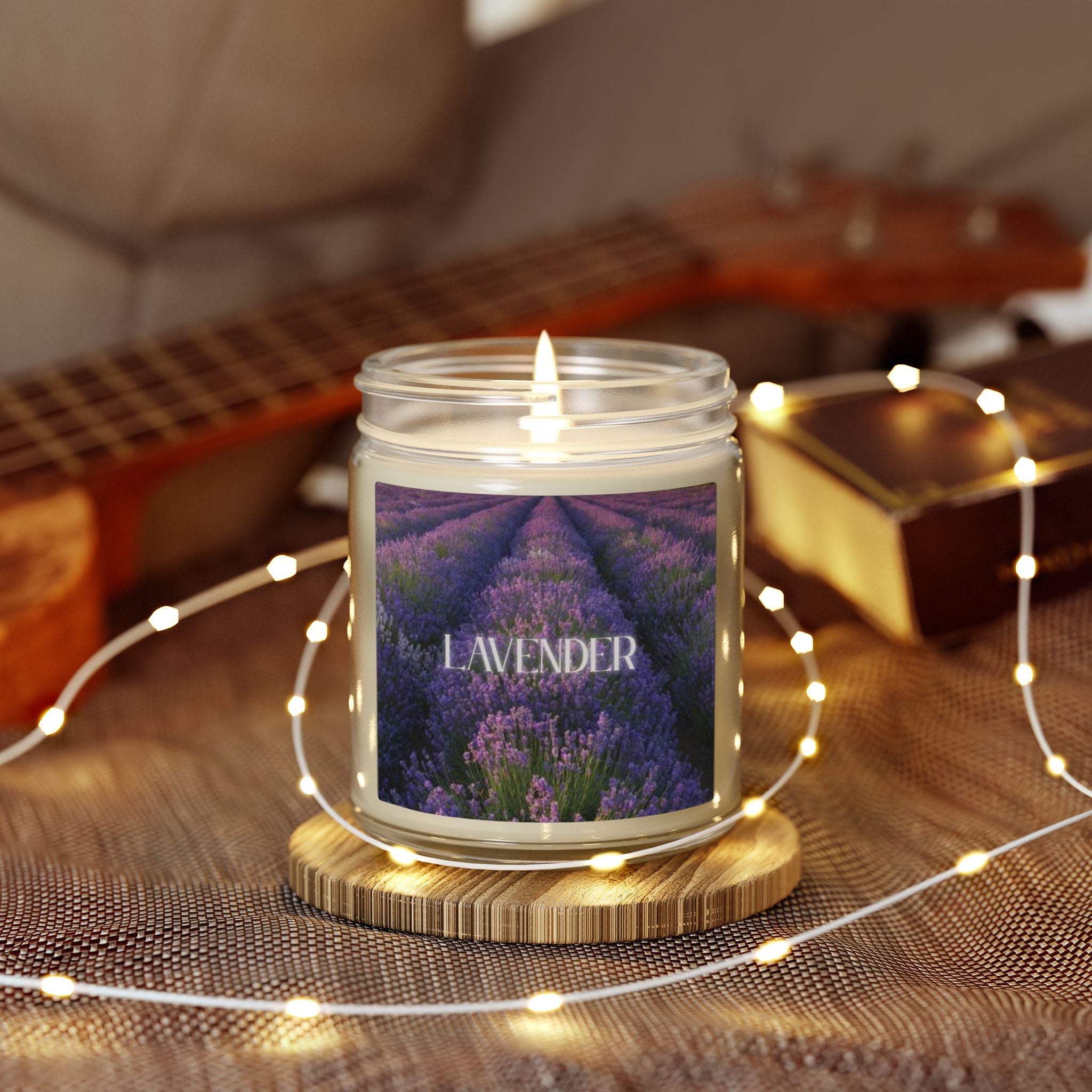 Lavender Scented Candle, Coconut Apricot Wax, Relaxing Home Fragrance, Calming Stress Relief Aroma, Bedroom Decor Gift, 4oz & 9oz