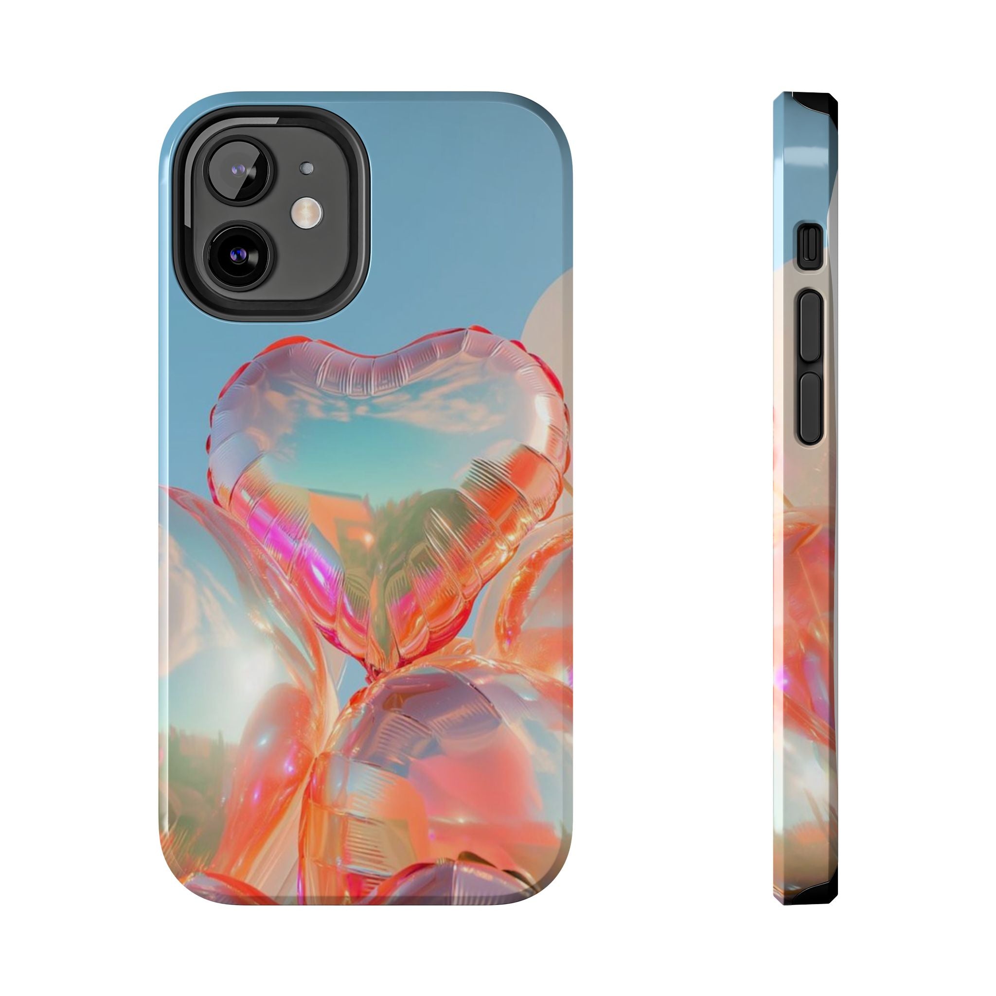 Heart Balloon Phone Case, Iridescent Love Design, iPhone & Samsung Protective Cover, Cute Aesthetic Fun, Girls Women Unique Gift