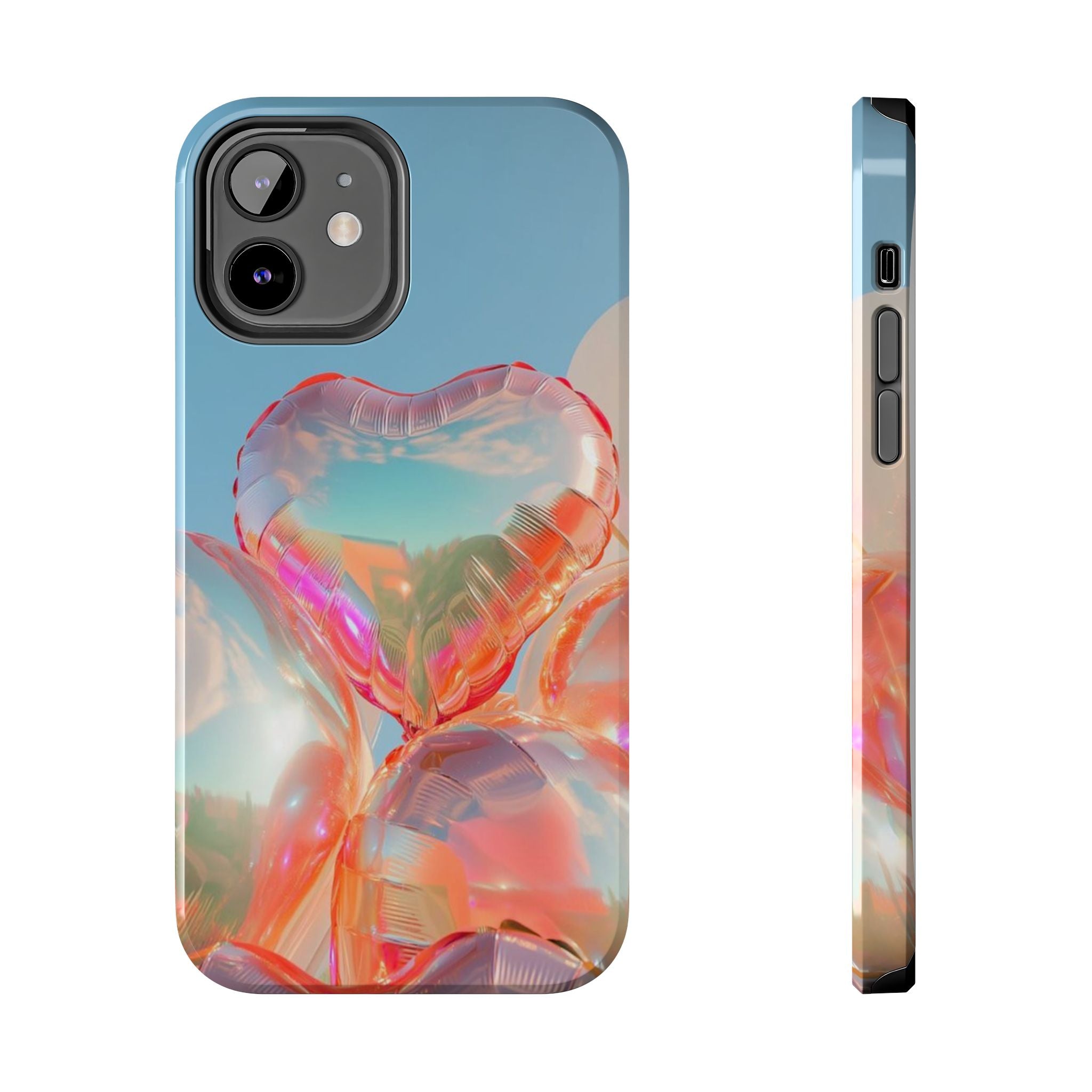 Heart Balloon Phone Case, Iridescent Love Design, iPhone & Samsung Protective Cover, Cute Aesthetic Fun, Girls Women Unique Gift