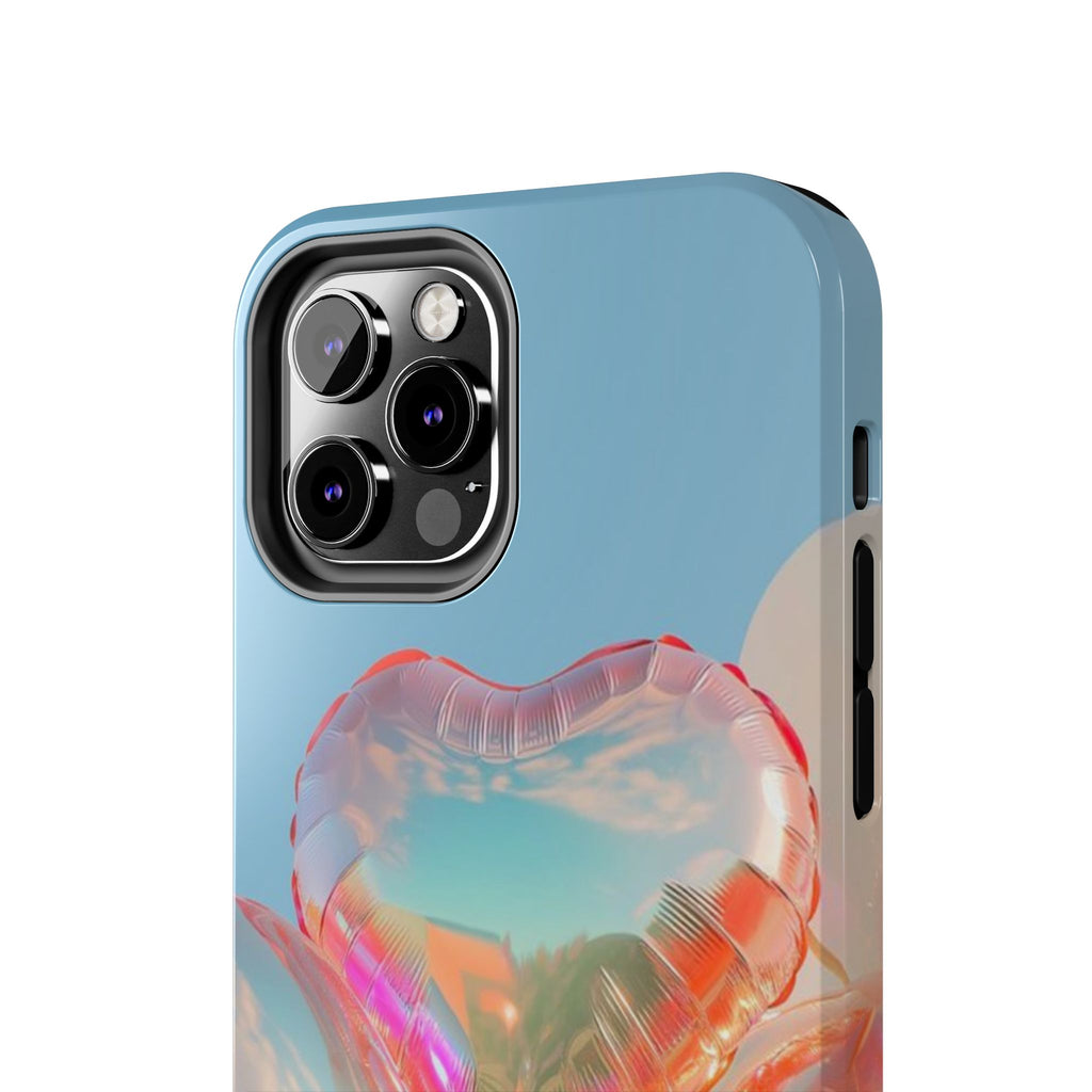 Heart Balloon Phone Case, Iridescent Love Design, iPhone & Samsung Protective Cover, Cute Aesthetic Fun, Girls Women Unique Gift