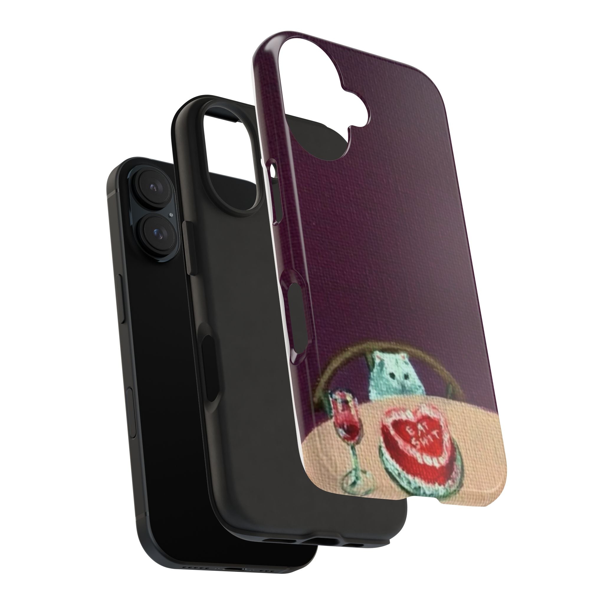 Cute Cat Phone Case, Funny Pet Animal Design, iPhone & Samsung Protective Cover, Birthday Cake Art, Unique Gift for Cat Lovers