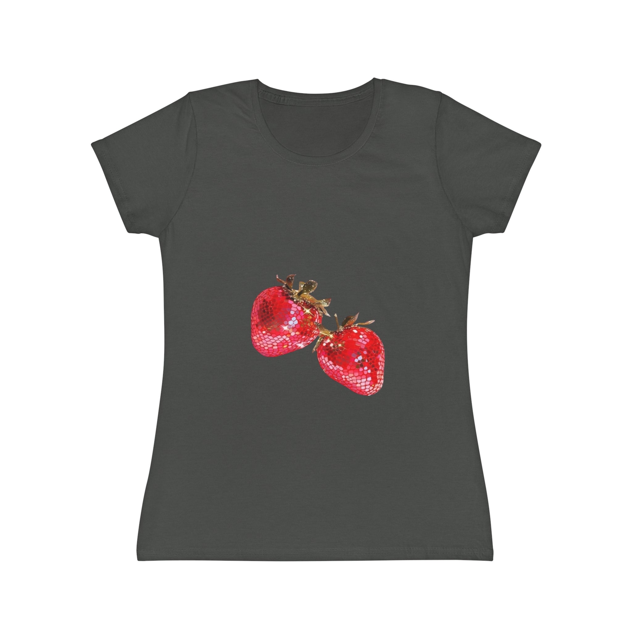 Disco Strawberry T-Shirt, Sweet Fruit Graphic Tee, Summer Picnic Style, Soft Cotton Apparel, Unique Gift for Women Girls