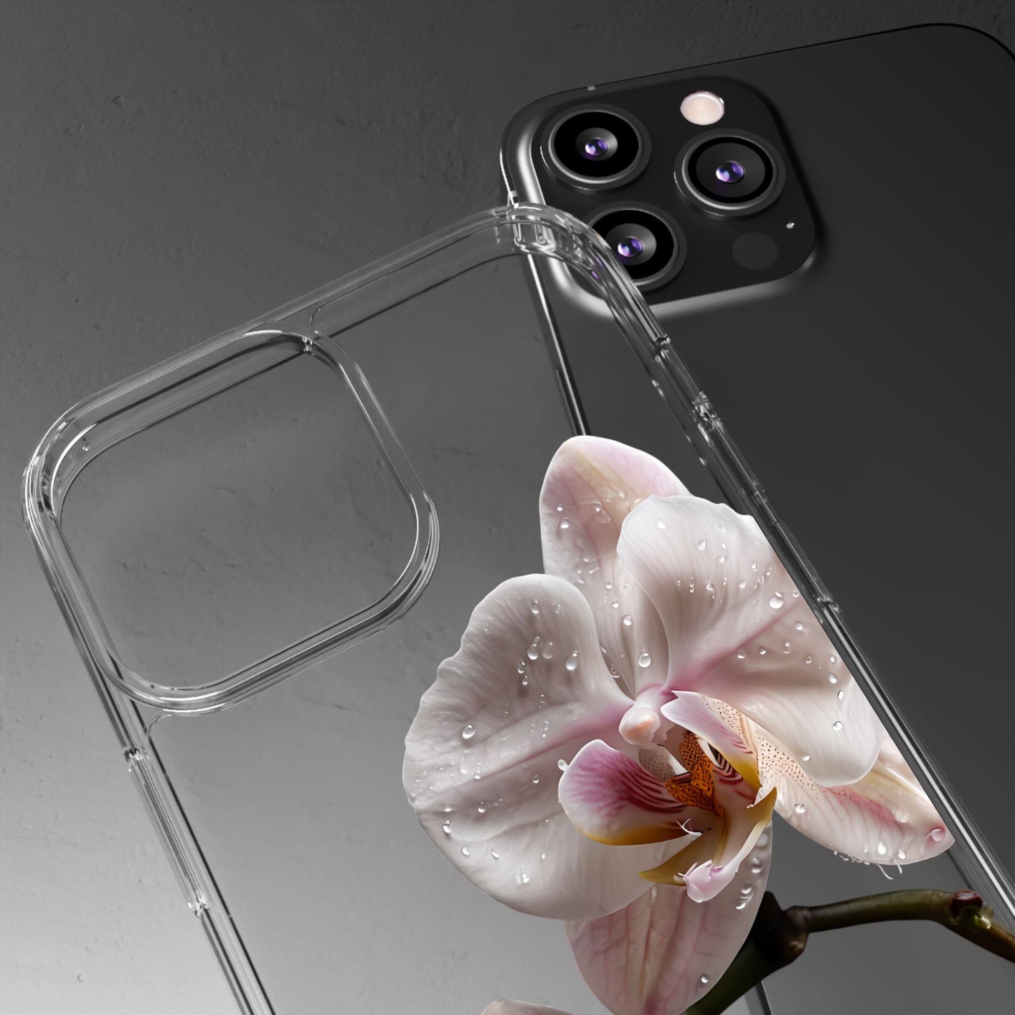 Clear Orchid Phone Case, Protective Case for iPhone, Samsung, Android