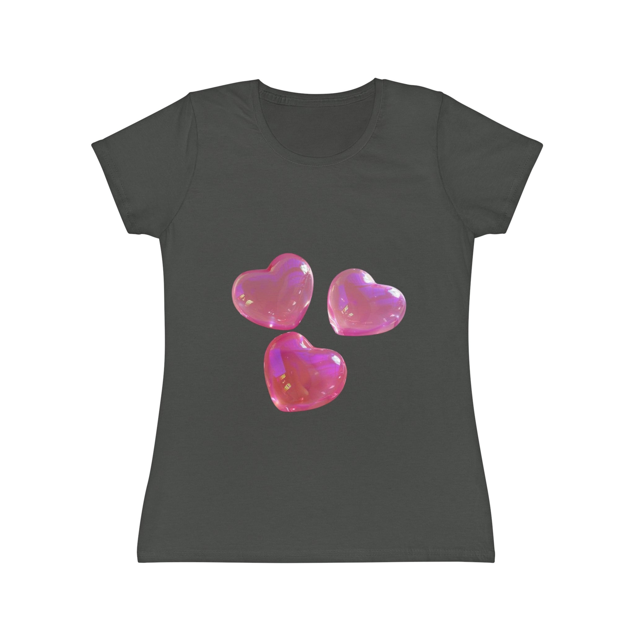 Jelly Pink Hearts T-Shirt, Cute Love Graphic Tee, Aesthetic Heart Design, Soft Cotton Apparel, Unique Gift for Women Girls