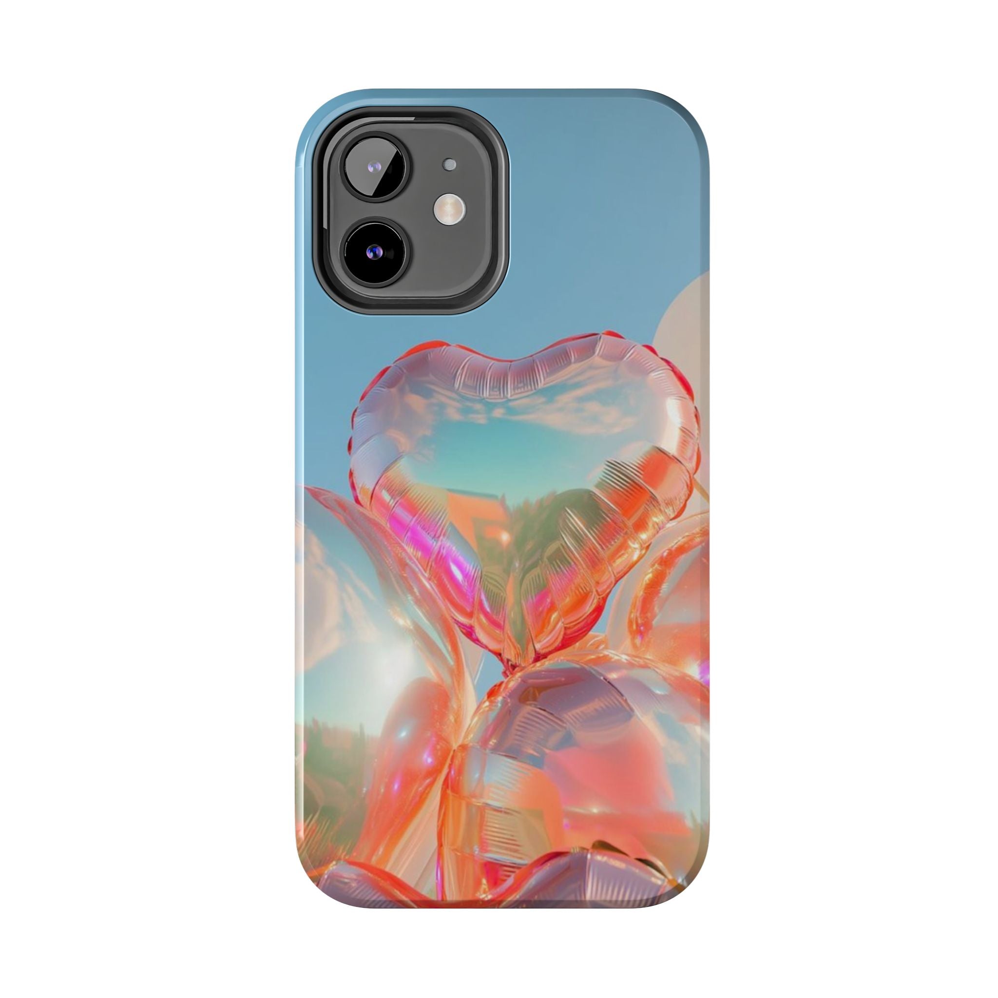 Heart Balloon Phone Case, Iridescent Love Design, iPhone & Samsung Protective Cover, Cute Aesthetic Fun, Girls Women Unique Gift