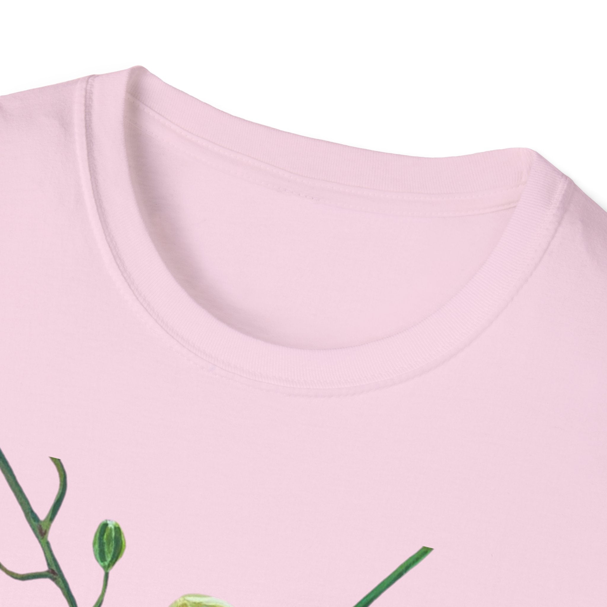 Green Orchid T-Shirt, Botanical Floral Graphic Tee, Nature Plant Art Shirt, Soft Cotton Apparel, Unique Gift for Women Men