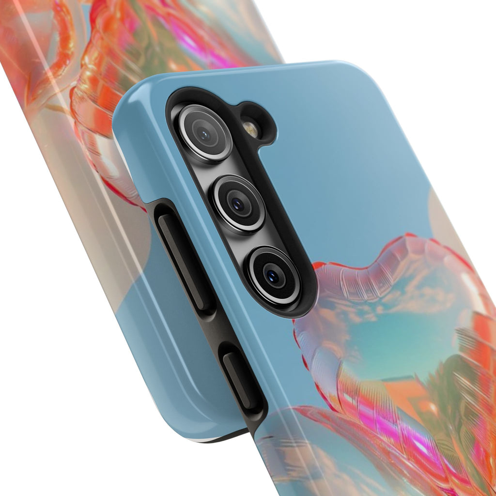 Heart Balloon Phone Case, Iridescent Love Design, iPhone & Samsung Protective Cover, Cute Aesthetic Fun, Girls Women Unique Gift