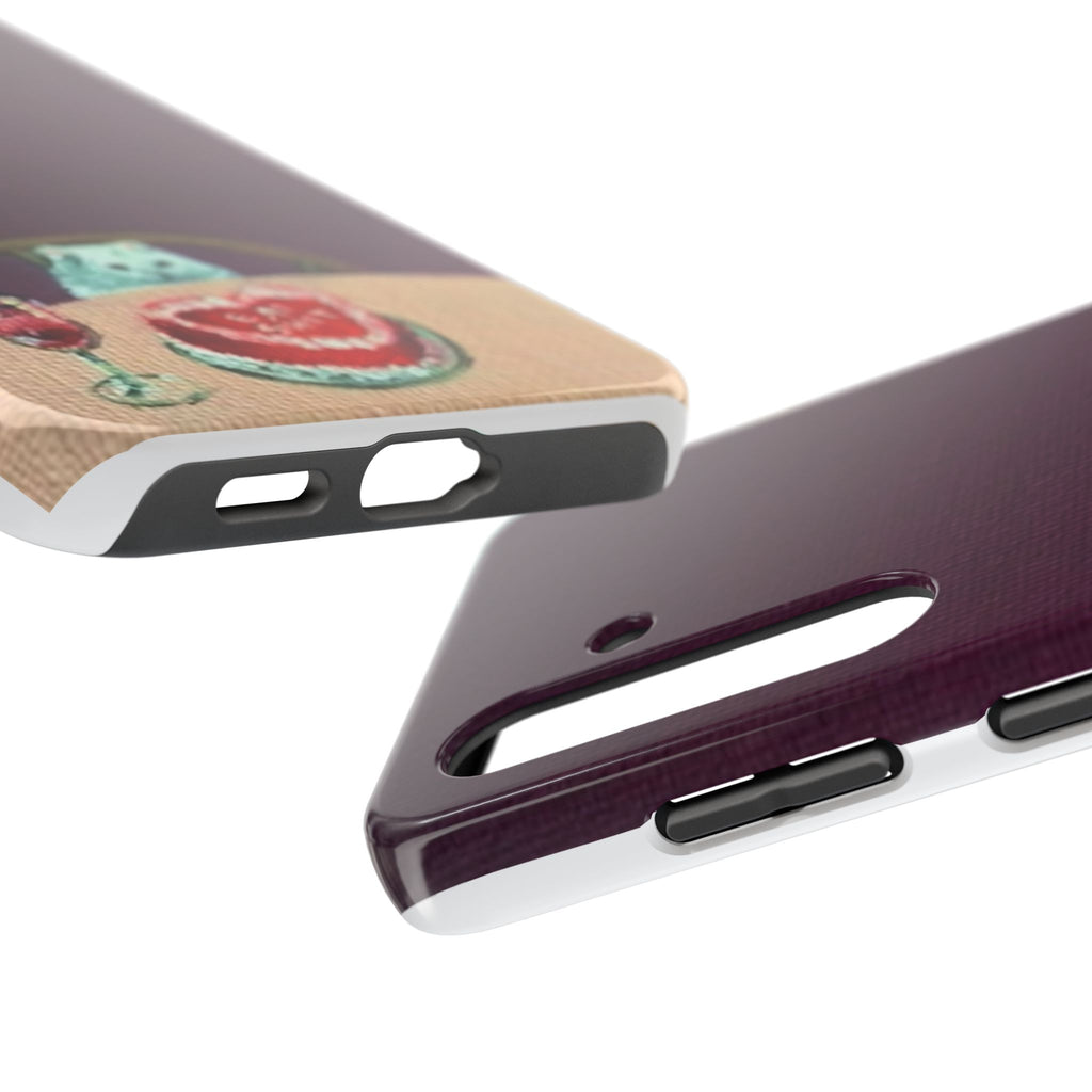 Cute Cat Phone Case, Funny Pet Animal Design, iPhone & Samsung Protective Cover, Birthday Cake Art, Unique Gift for Cat Lovers