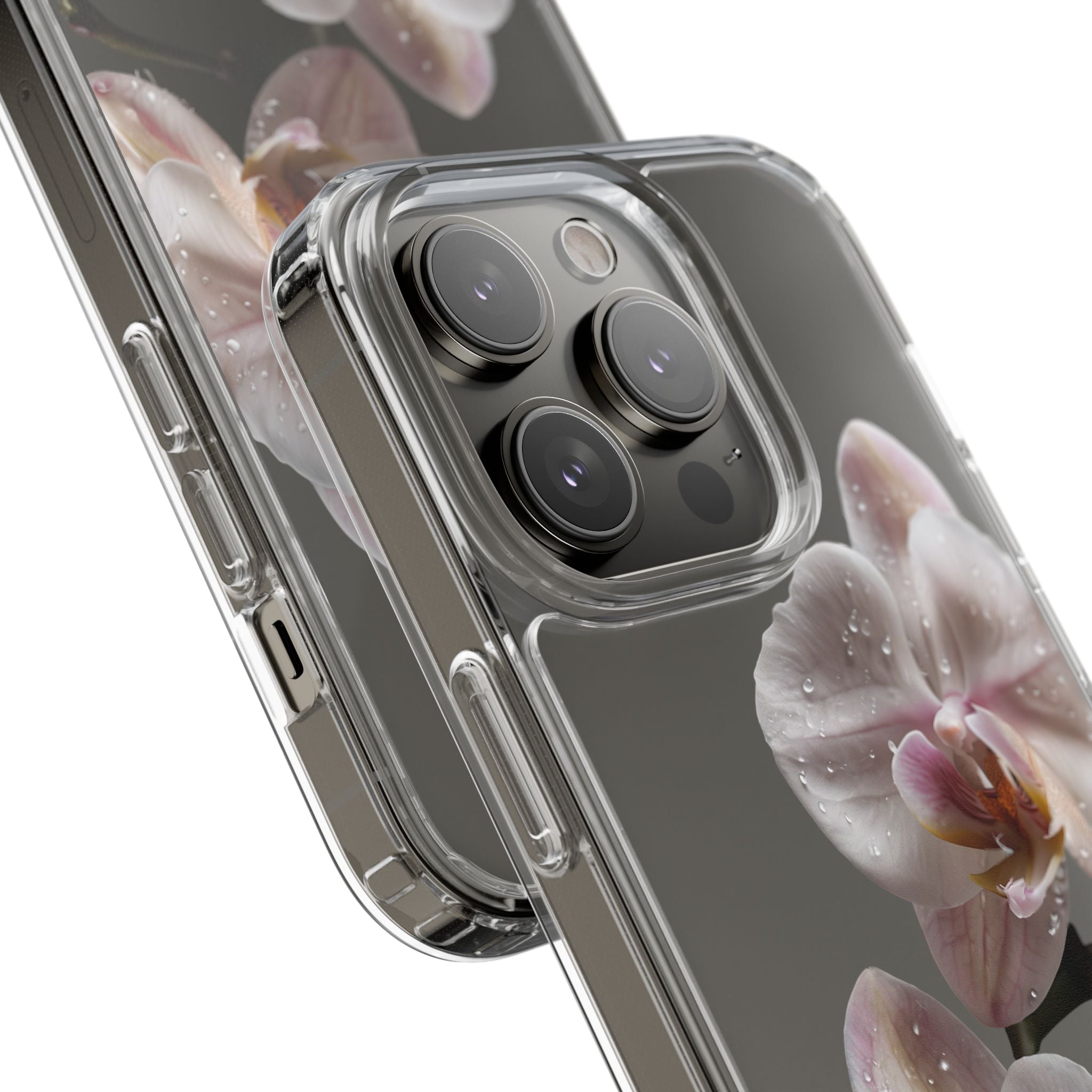 Clear Orchid Phone Case, Protective Case for iPhone, Samsung, Android