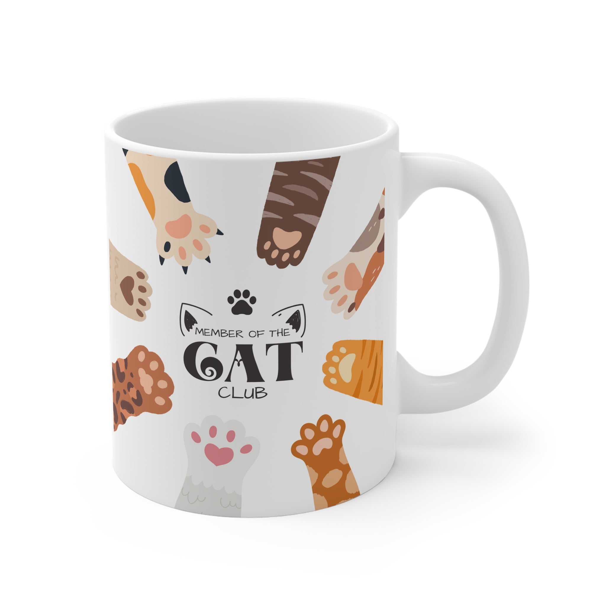 Cat Club Mug – Ceramic Coffee & Tea Cup, Cute Gift for Cat Lovers