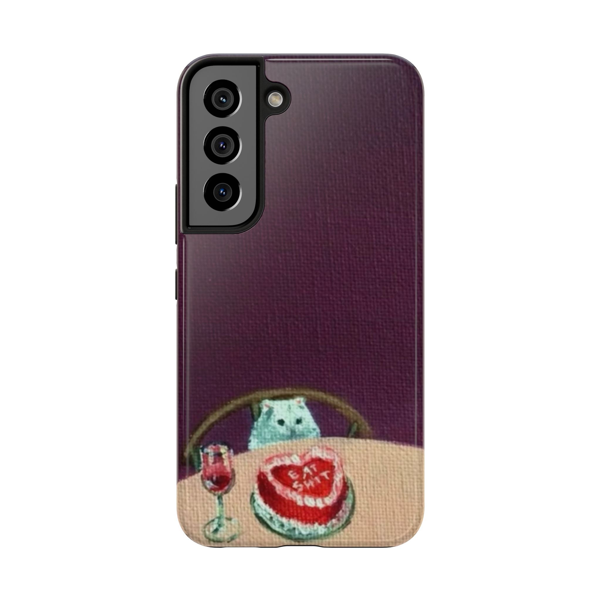 Cute Cat Phone Case, Funny Pet Animal Design, iPhone & Samsung Protective Cover, Birthday Cake Art, Unique Gift for Cat Lovers