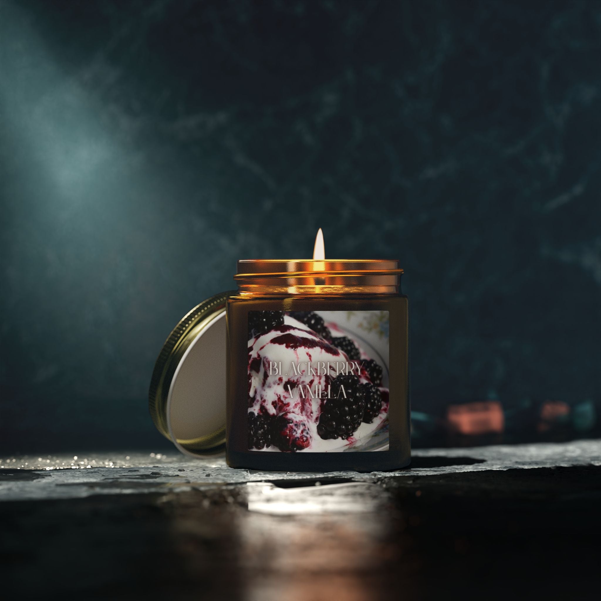 Blackberry Vanilla Scented Candle, Coconut Apricot Wax, Sweet Berry Scent, Fruity Warm Fragrance, Relaxing Home Decor, 4oz & 9oz