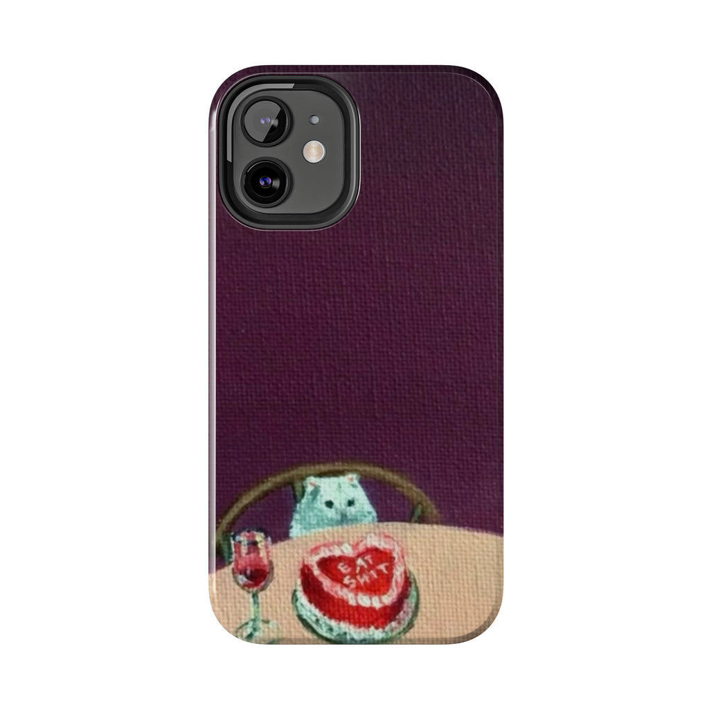 Cute Cat Phone Case, Funny Pet Animal Design, iPhone & Samsung Protective Cover, Birthday Cake Art, Unique Gift for Cat Lovers