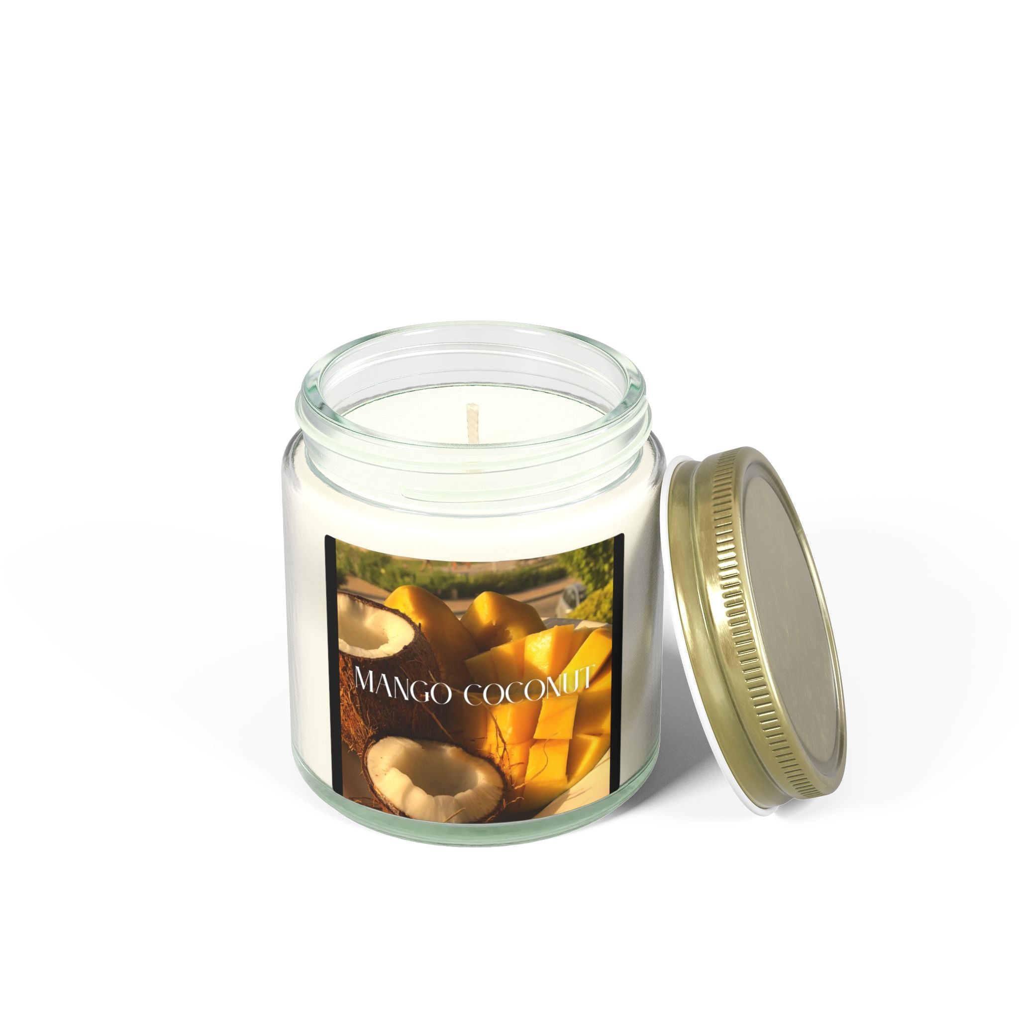 Mango Coconut Scented Candle, Coconut Apricot Wax, Tropical Home Aroma, Refreshing Scent, Summer Decor Gift, 4oz & 9oz