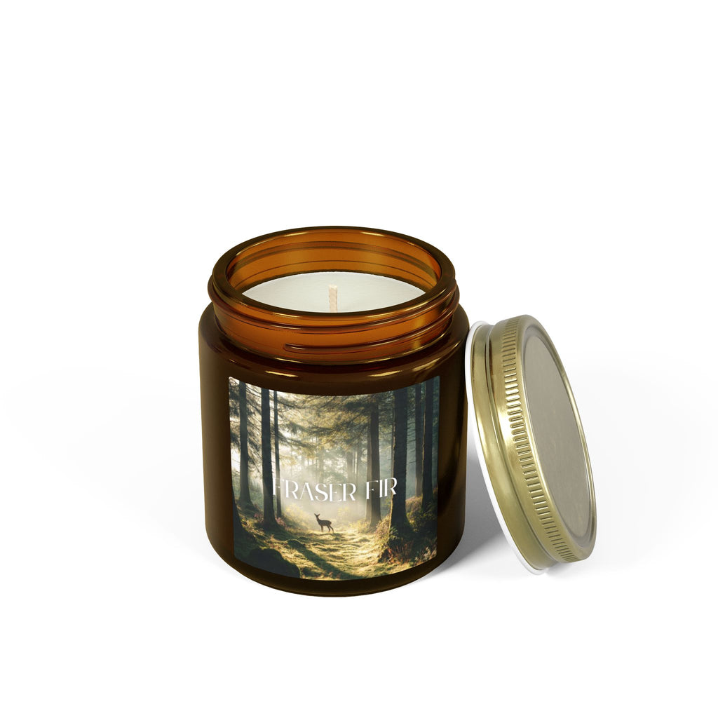 Pine Forest Scented Candle, Coconut Apricot Wax, Fresh Forest Scent, Winter Holiday Aroma, Woodsy Home Decor Gift, 4oz & 9oz