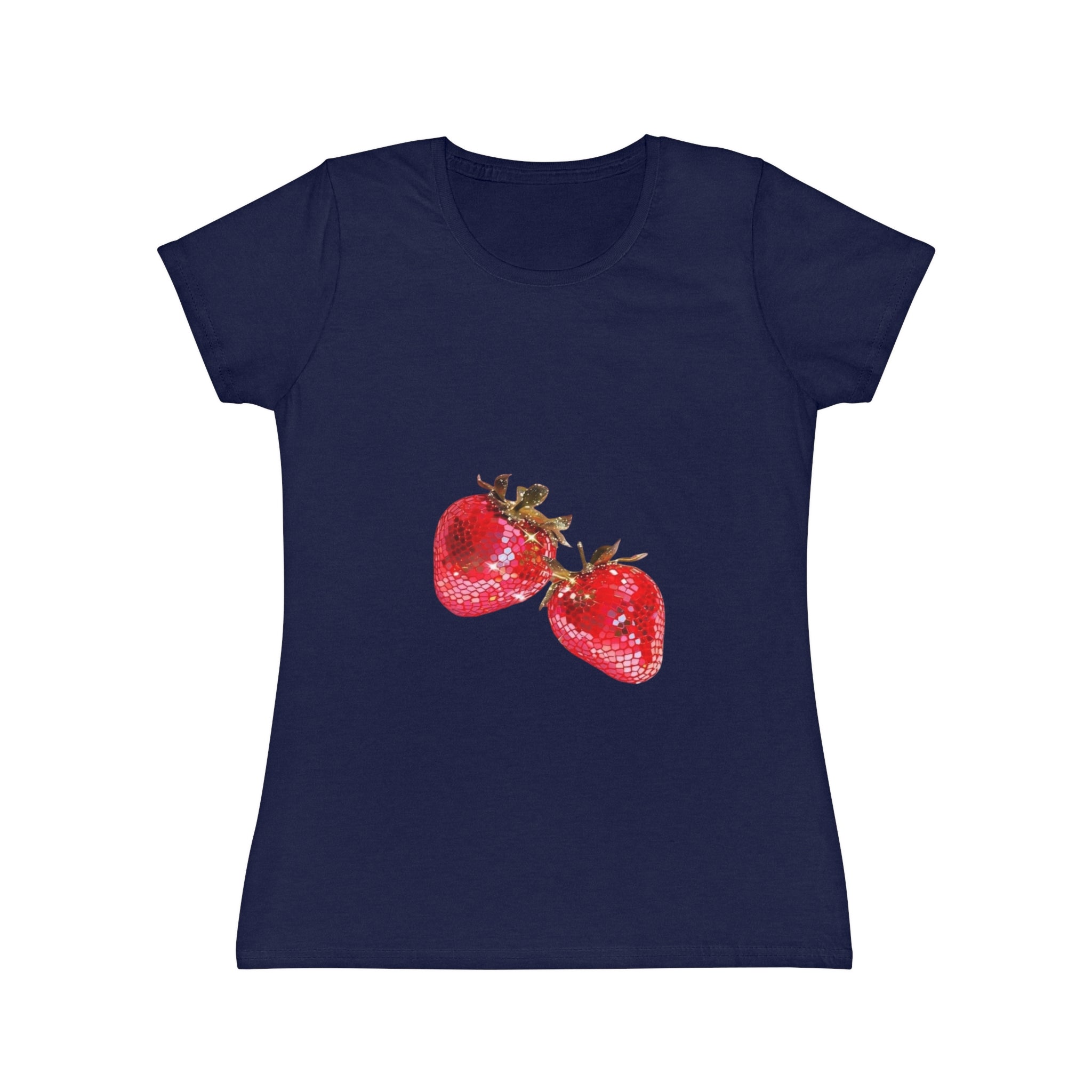 Disco Strawberry T-Shirt, Sweet Fruit Graphic Tee, Summer Picnic Style, Soft Cotton Apparel, Unique Gift for Women Girls
