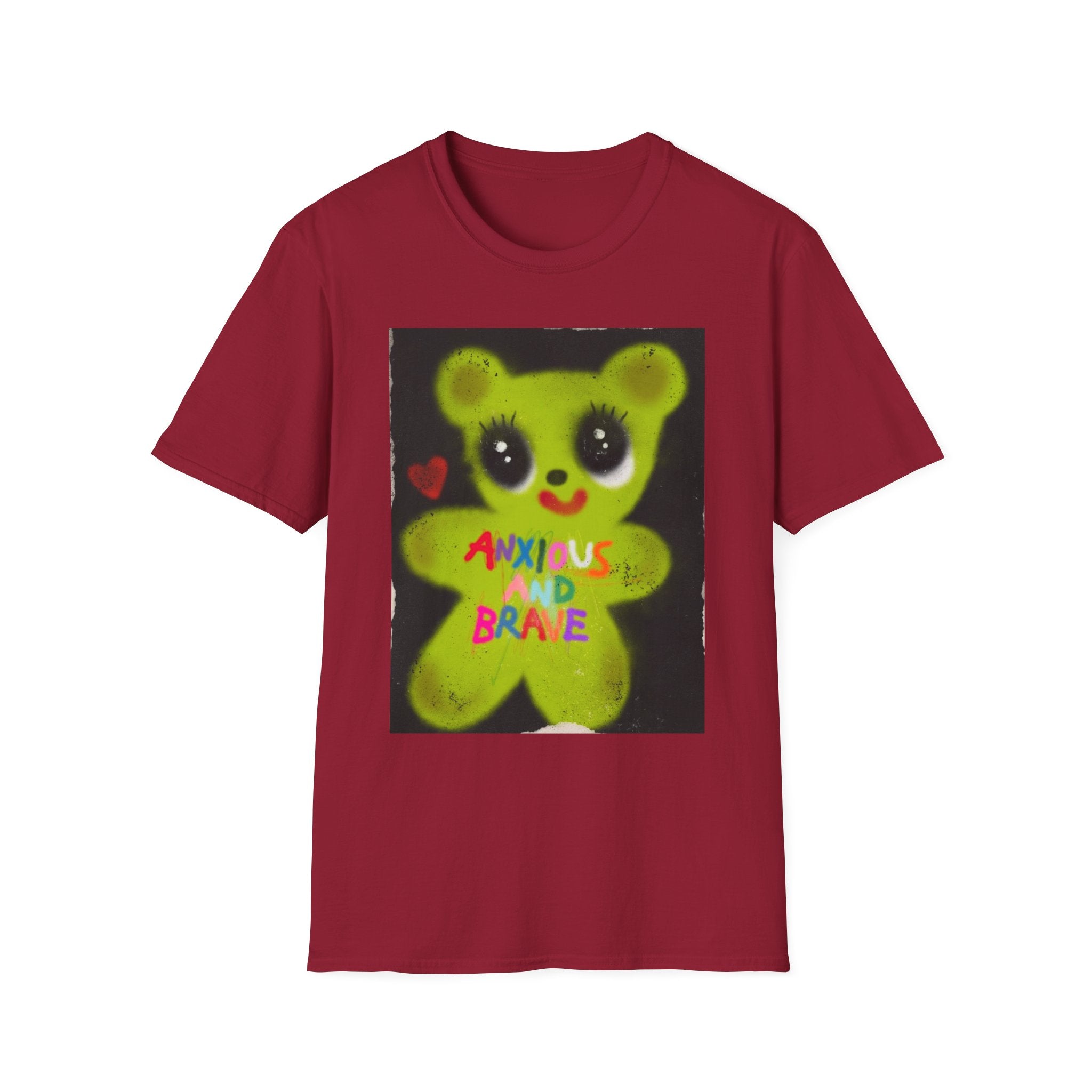 Anxious and Brave Bear T-Shirt – Cute Mental Health Graphic Tee for Men & Women