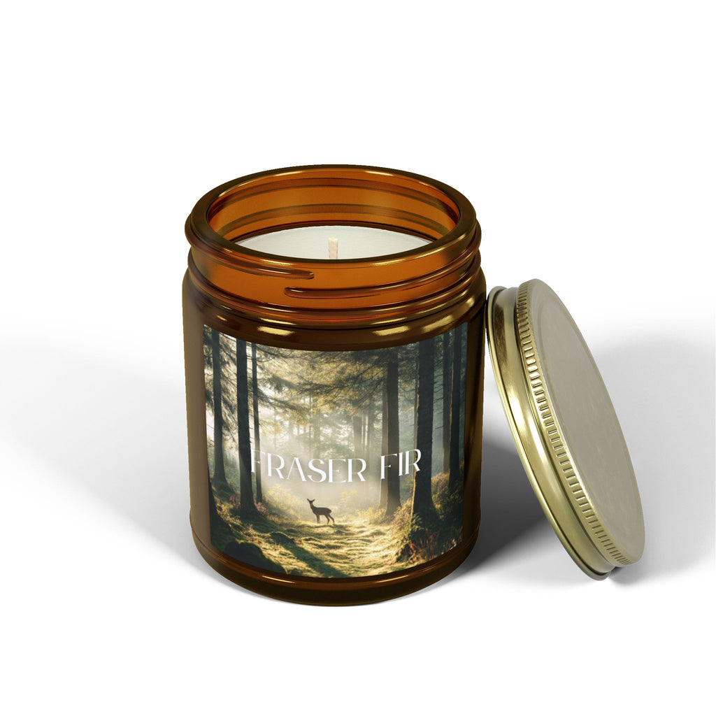 Pine Forest Scented Candle, Coconut Apricot Wax, Fresh Forest Scent, Winter Holiday Aroma, Woodsy Home Decor Gift, 4oz & 9oz