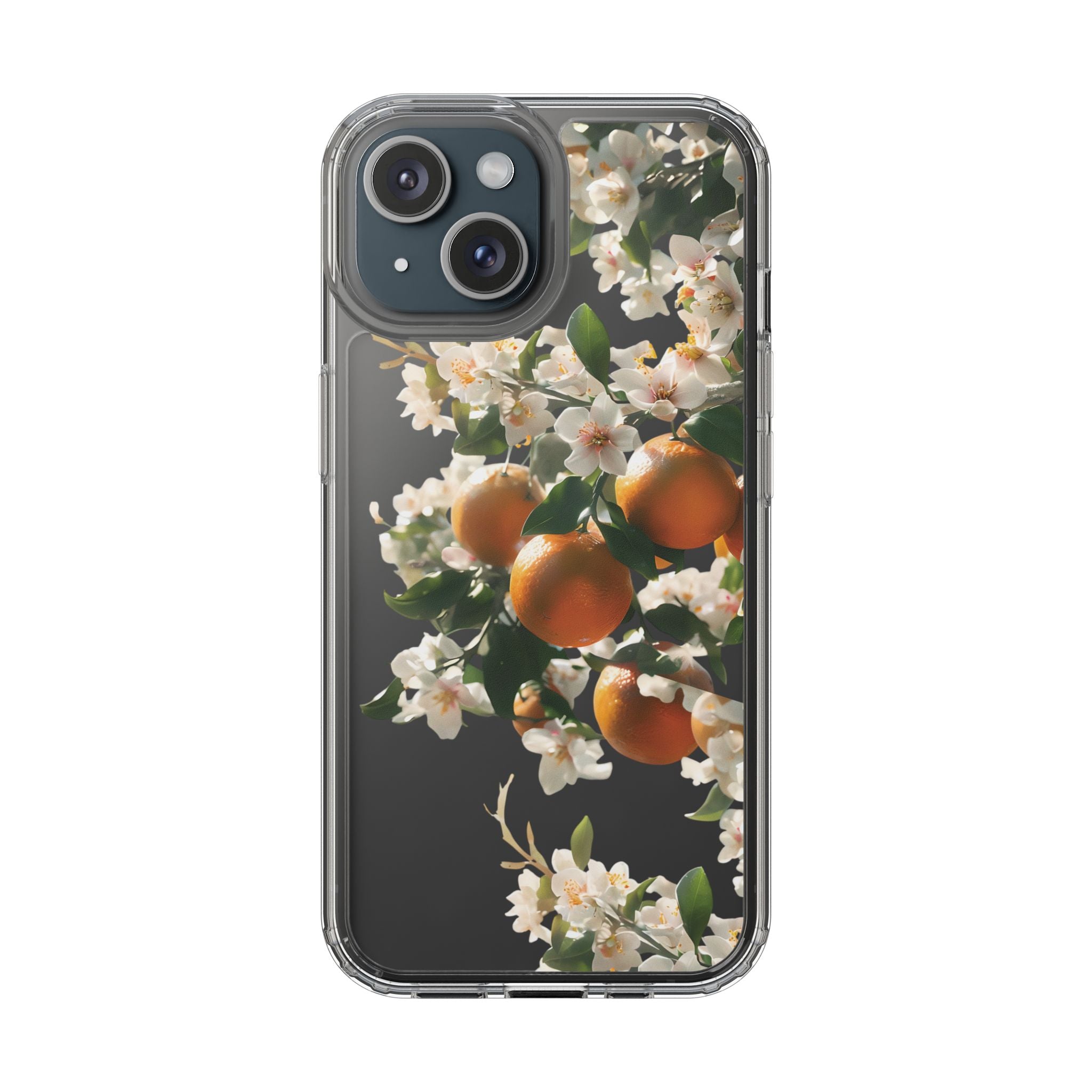 Citrus Blossom Floral Clear Phone Case, Protective Gift for Her, iPhone, Samsung, Google, Huawei