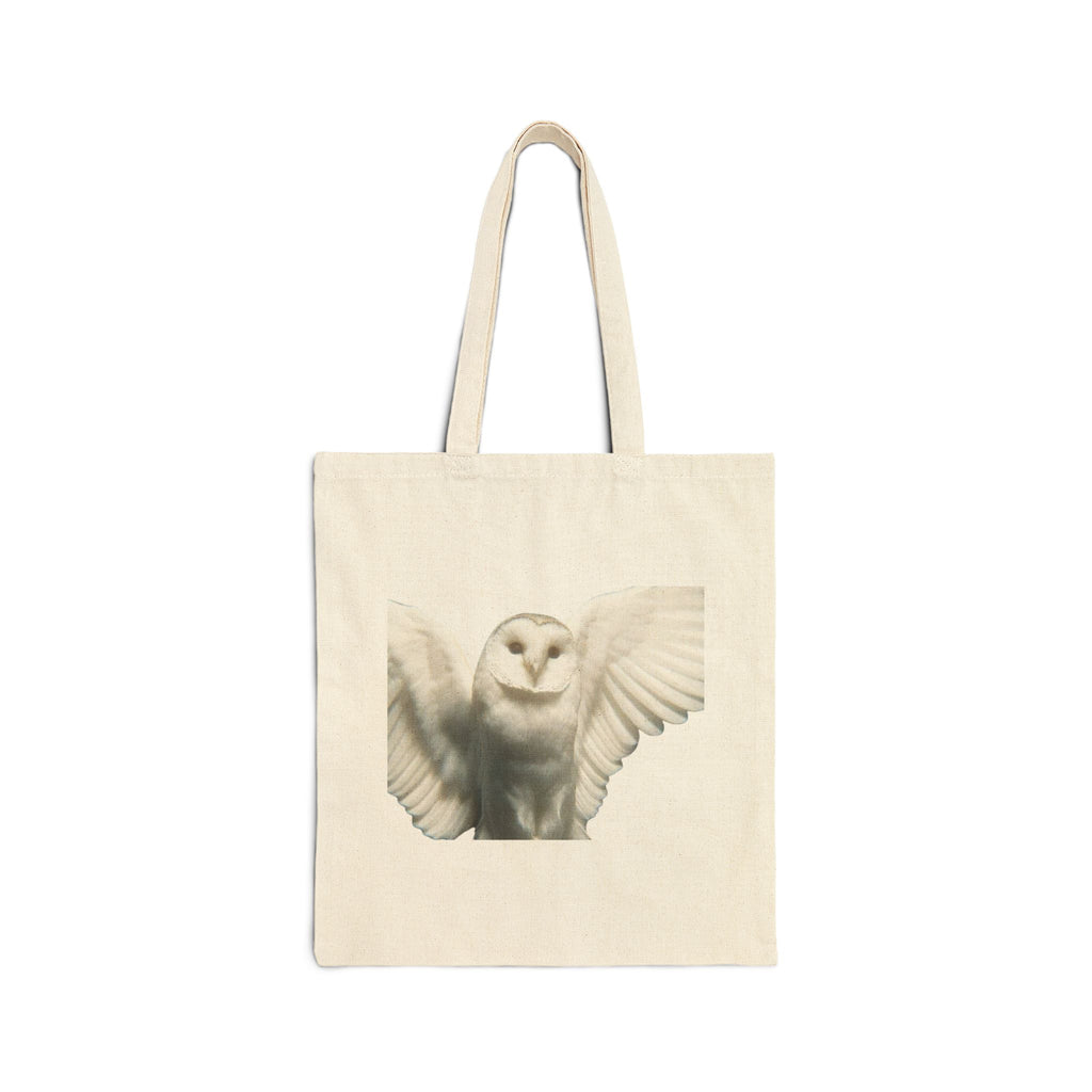 Sova Bird White Owl Tote Bag, Flying Bird Animal Design, Aesthetic Cotton Canvas Bag, Reusable Shopping Gift, Nature Lover Accessory