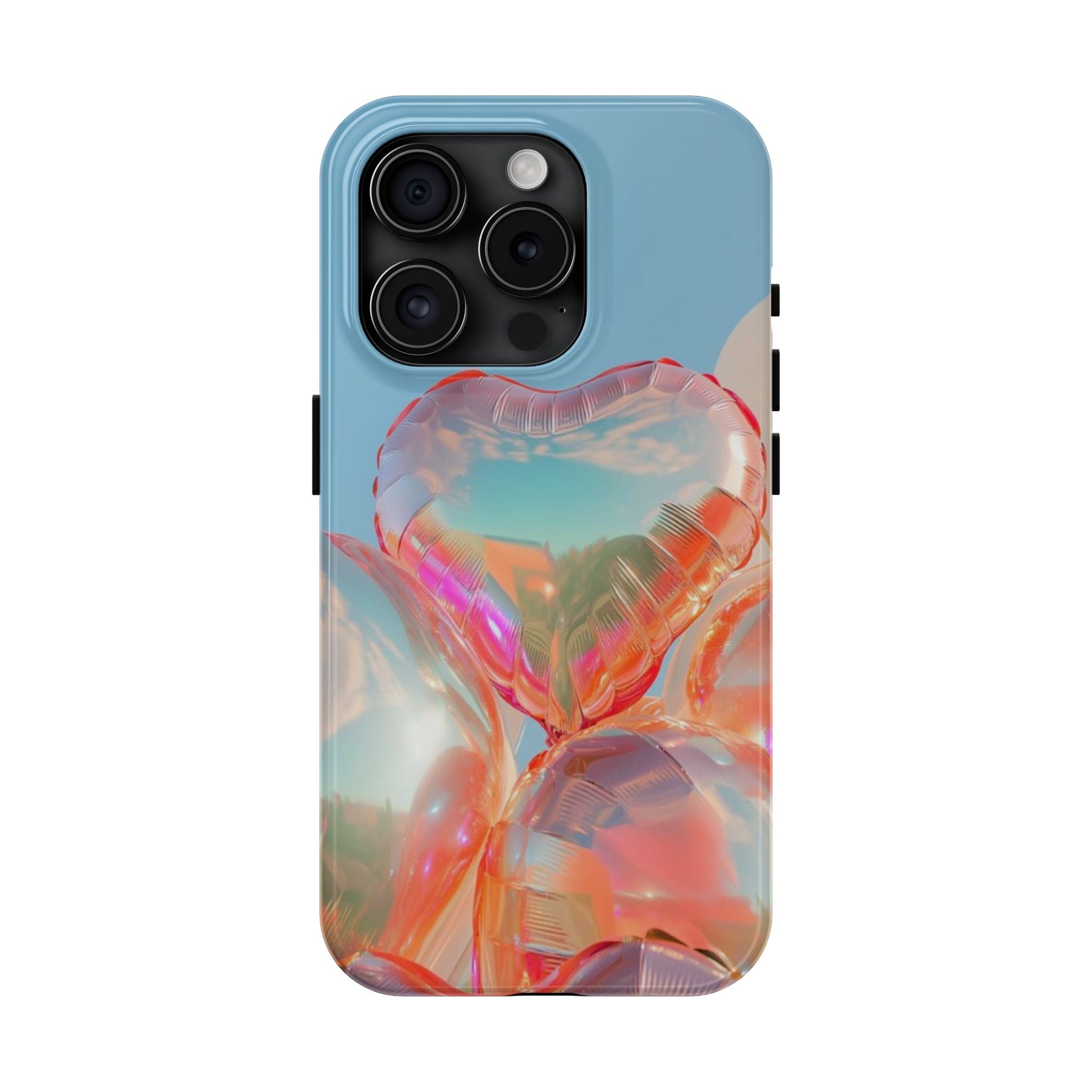 Heart Balloon Phone Case, Iridescent Love Design, iPhone & Samsung Protective Cover, Cute Aesthetic Fun, Girls Women Unique Gift
