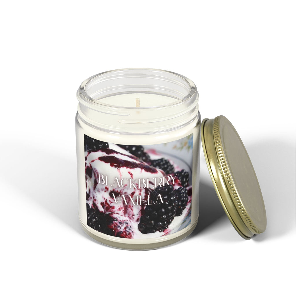Blackberry Vanilla Scented Candle, Coconut Apricot Wax, Sweet Berry Scent, Fruity Warm Fragrance, Relaxing Home Decor, 4oz & 9oz