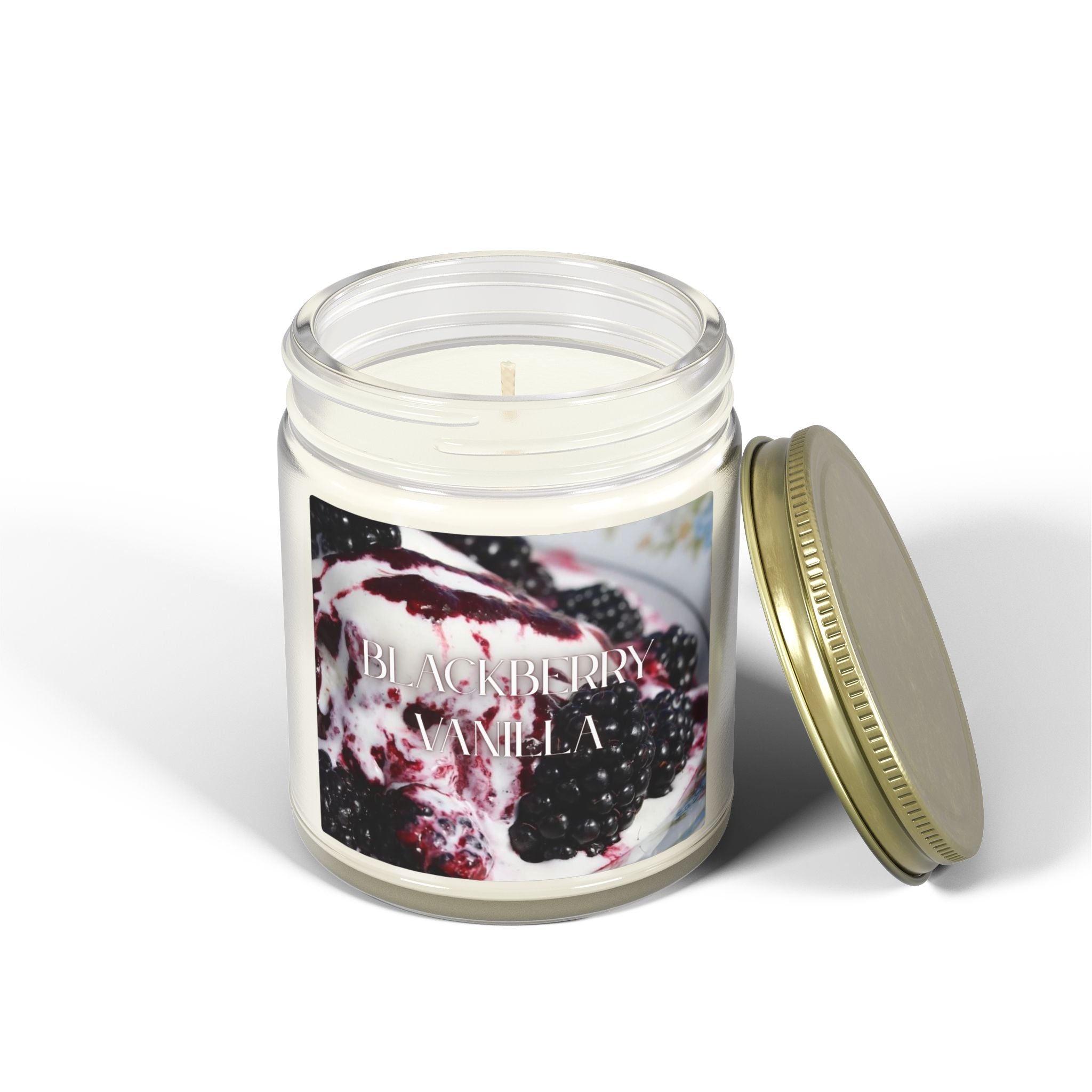 Blackberry Vanilla Scented Candle, Coconut Apricot Wax, Sweet Berry Scent, Fruity Warm Fragrance, Relaxing Home Decor, 4oz & 9oz