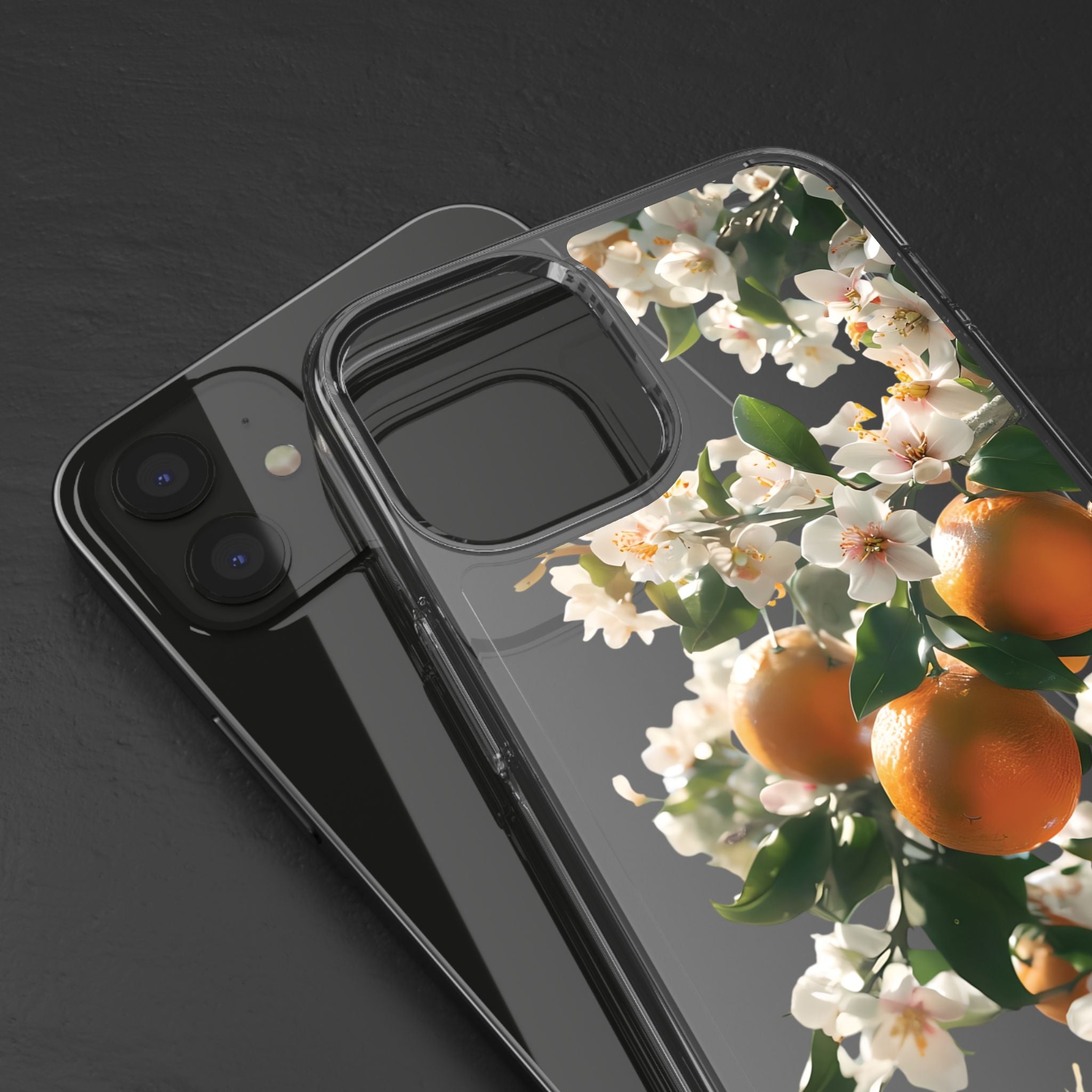 Citrus Blossom Floral Clear Phone Case, Protective Gift for Her, iPhone, Samsung, Google, Huawei