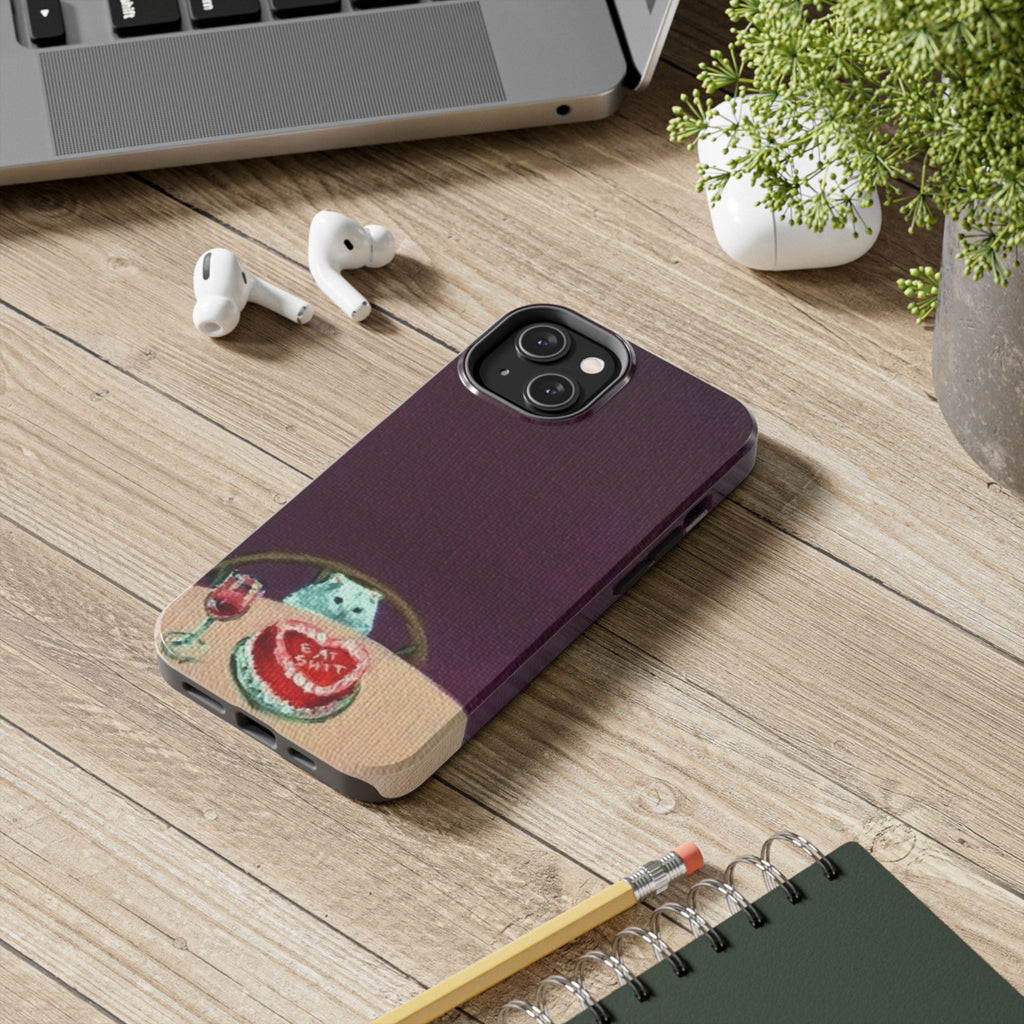 Cute Cat Phone Case, Funny Pet Animal Design, iPhone & Samsung Protective Cover, Birthday Cake Art, Unique Gift for Cat Lovers