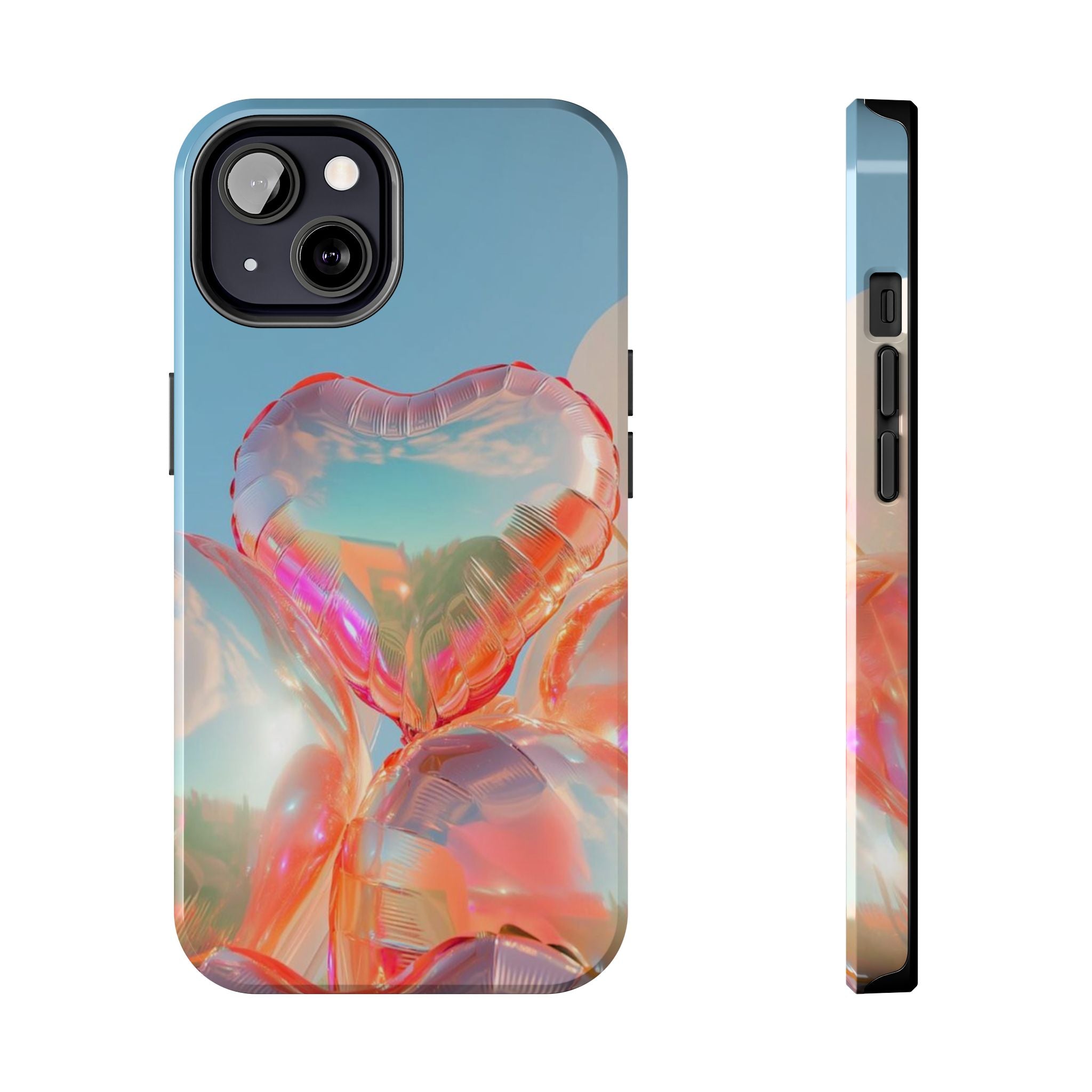 Heart Balloon Phone Case, Iridescent Love Design, iPhone & Samsung Protective Cover, Cute Aesthetic Fun, Girls Women Unique Gift