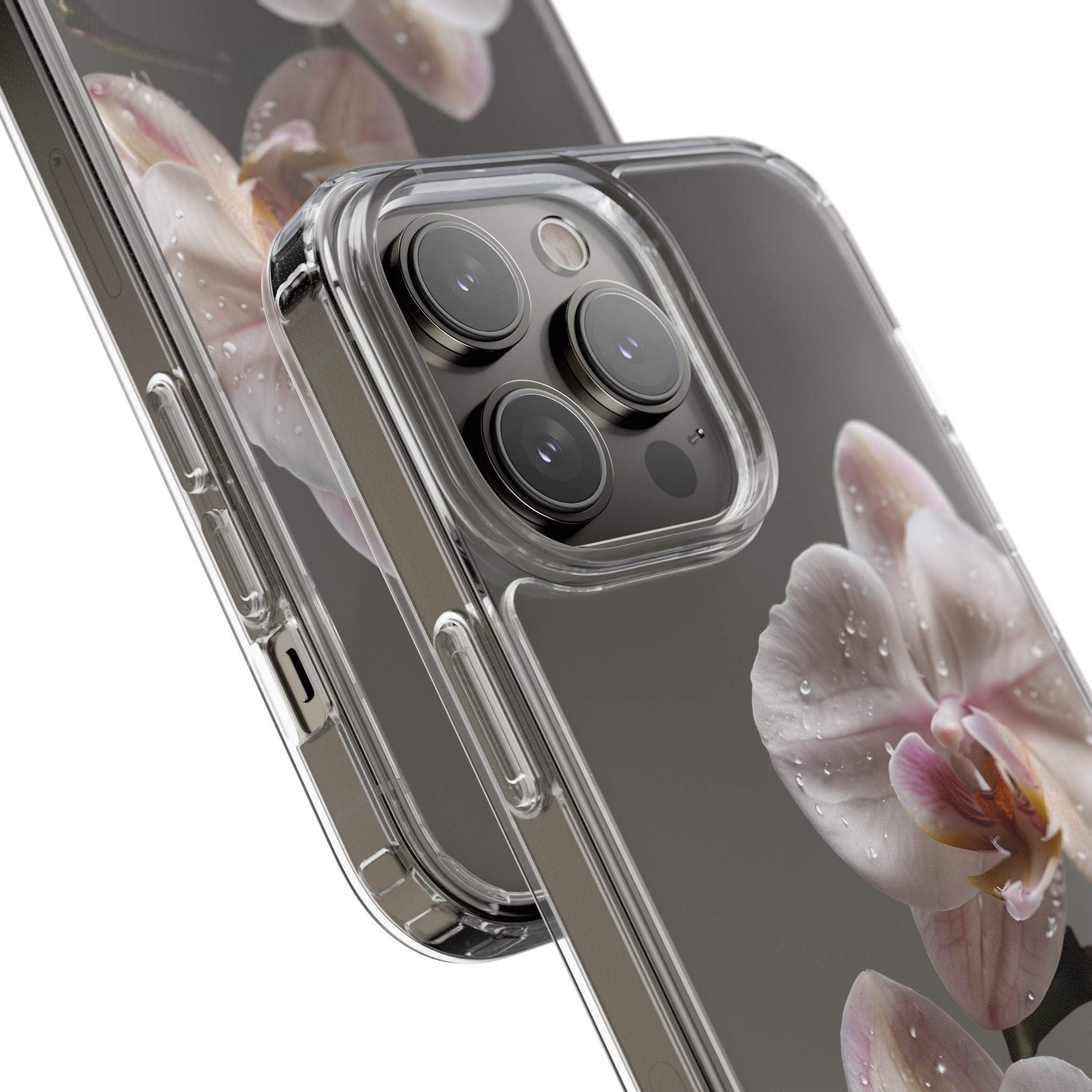 Clear Orchid Phone Case, Protective Case for iPhone, Samsung, Android