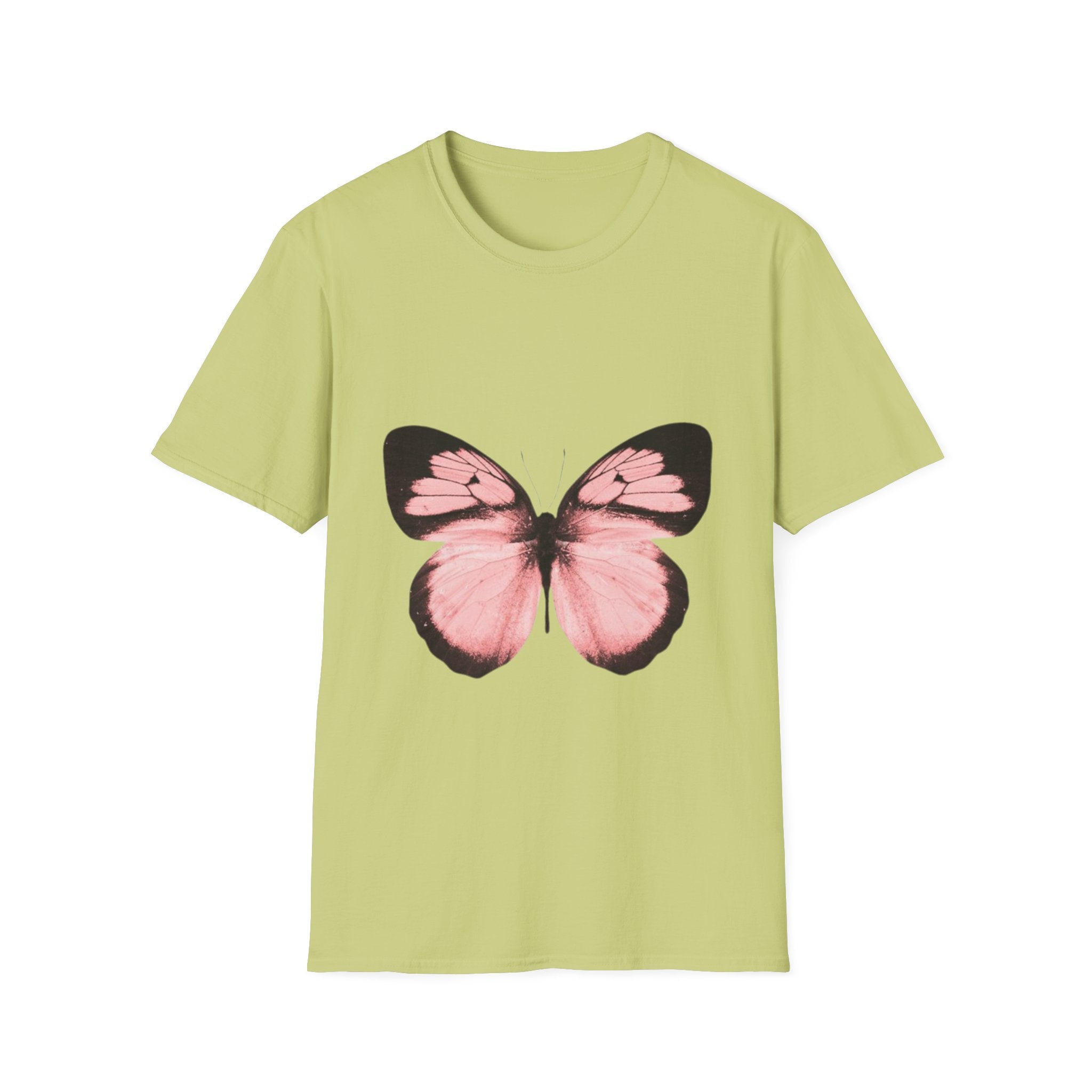Pink Butterfly T-Shirt, Aesthetic Insect Graphic Tee, Nature Art Shirt, Soft Cotton Apparel, Unique Gift for Women Men